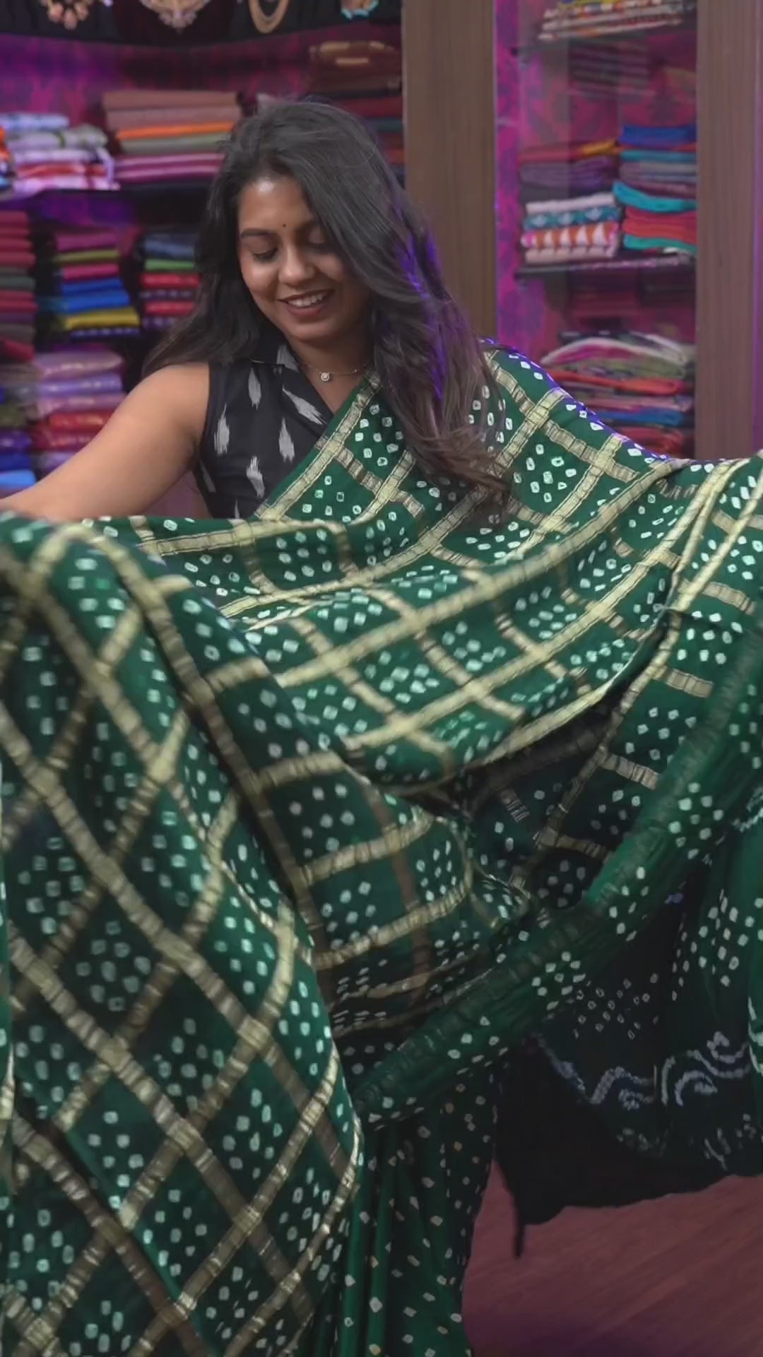 Dark Green Modal Silk Saree 2