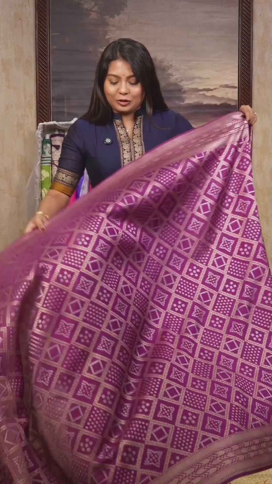 Purple Banarasi Soft Silk Saree