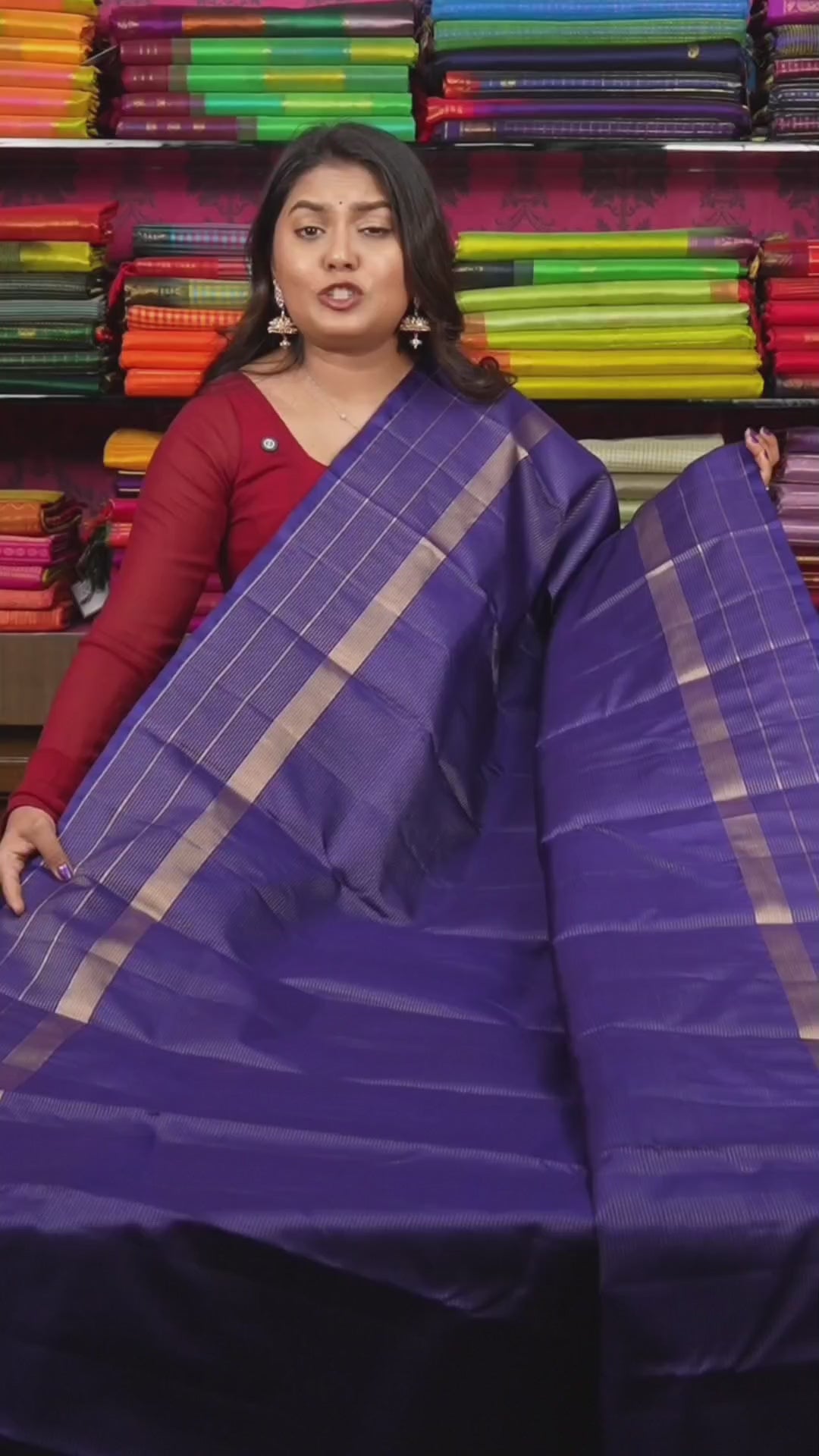 Navy Blue Pure Kanchivaram Silk Saree