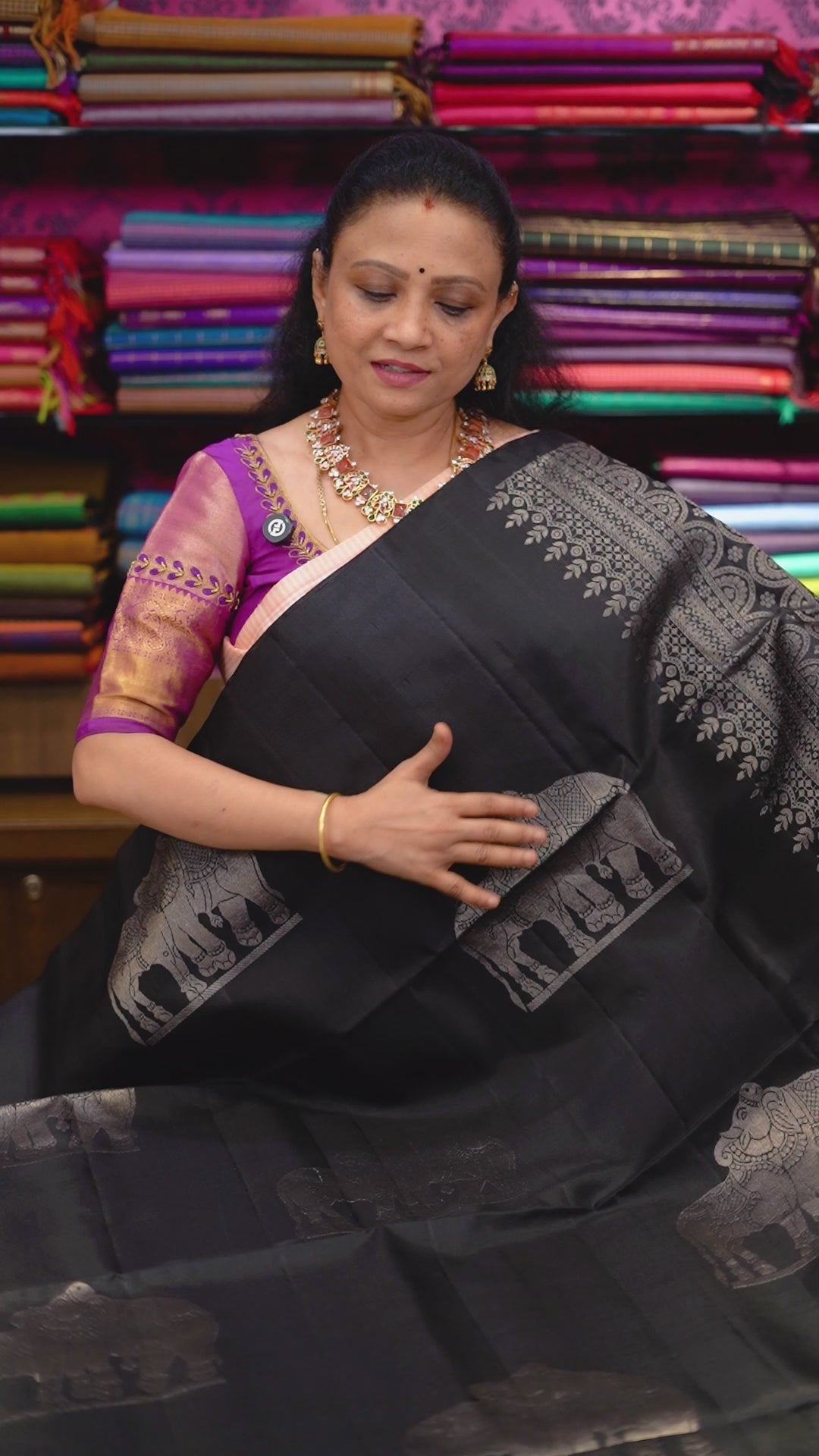 Black Pure Soft Silk Saree