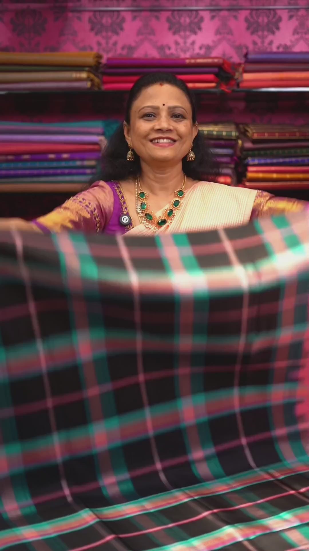 Multi Checks Pure Soft Silk Saree.1