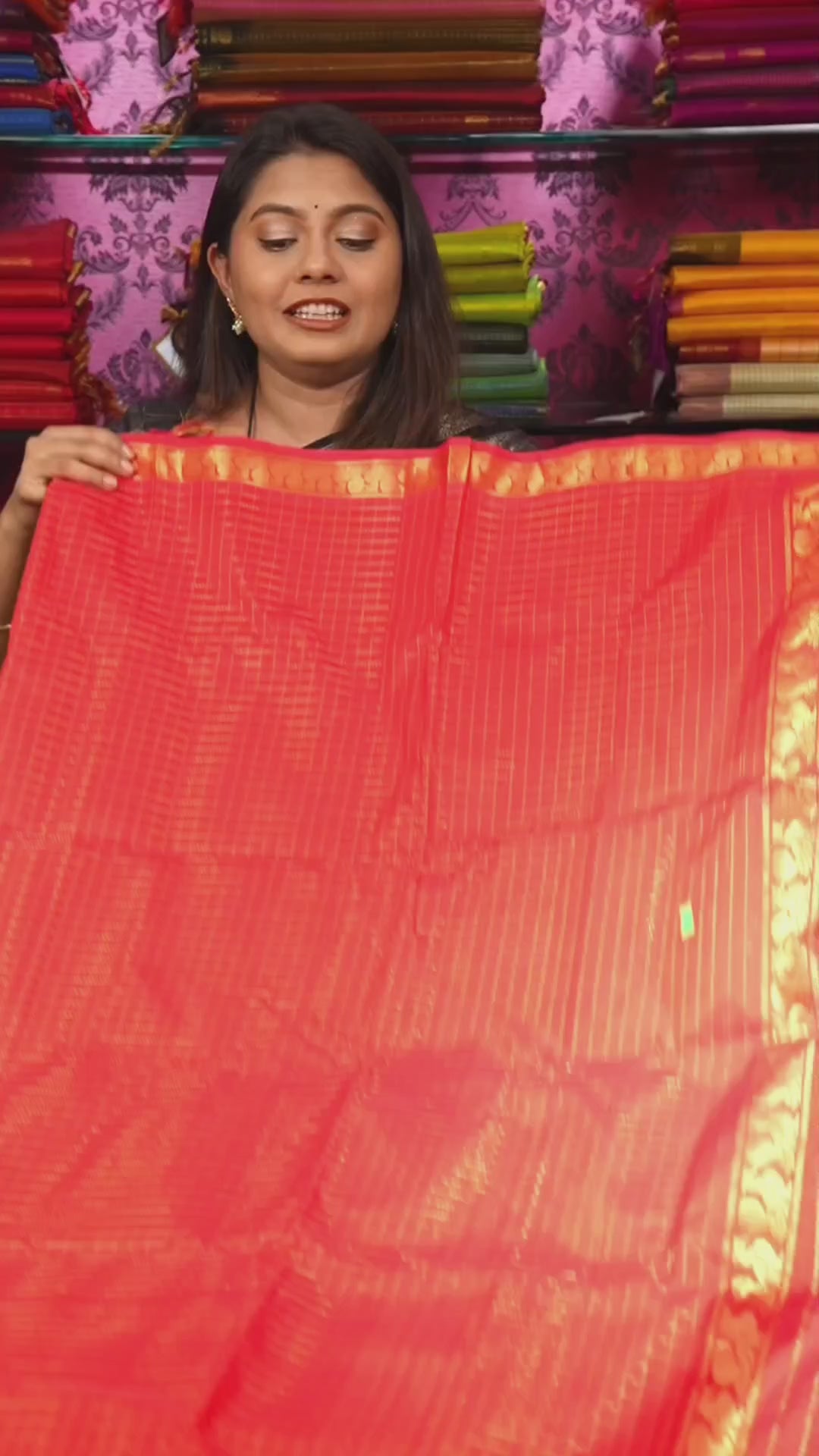 Red Small Border Pure Silk Cotton Saree