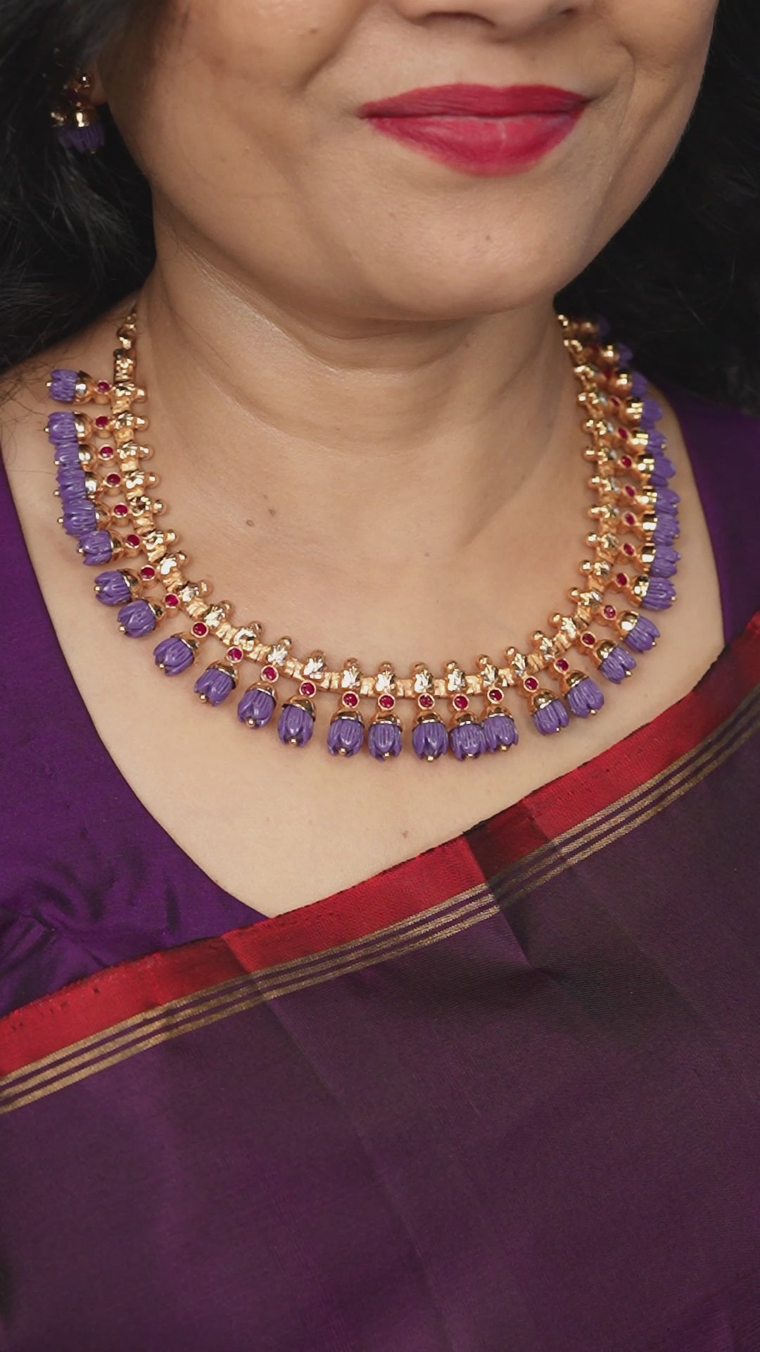 Pavalamalli Necklace - Violet