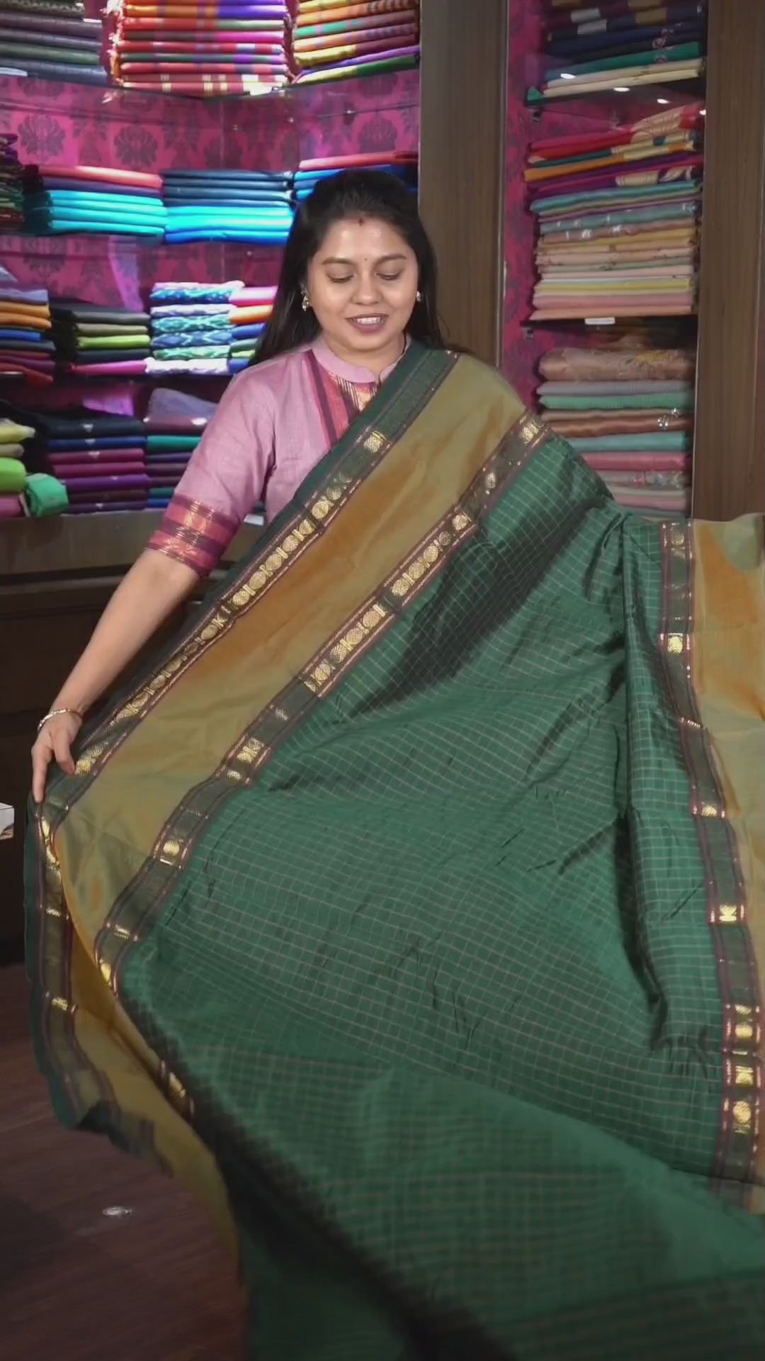 Bottle Green Budget Silk Cotton Saree
