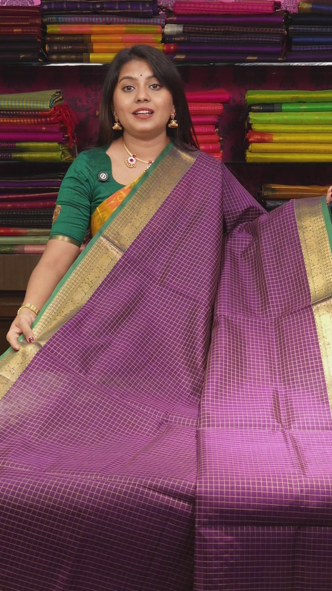 Purple Chettinad Silk Cotton Saree