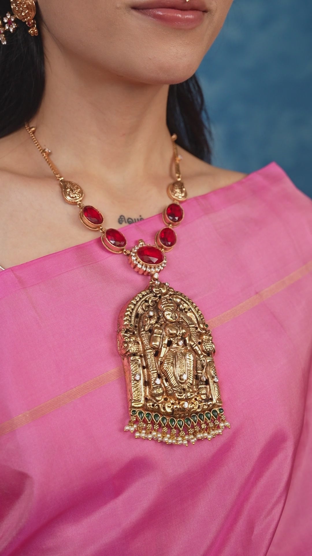 Meenakshi Alankara Haram - Red