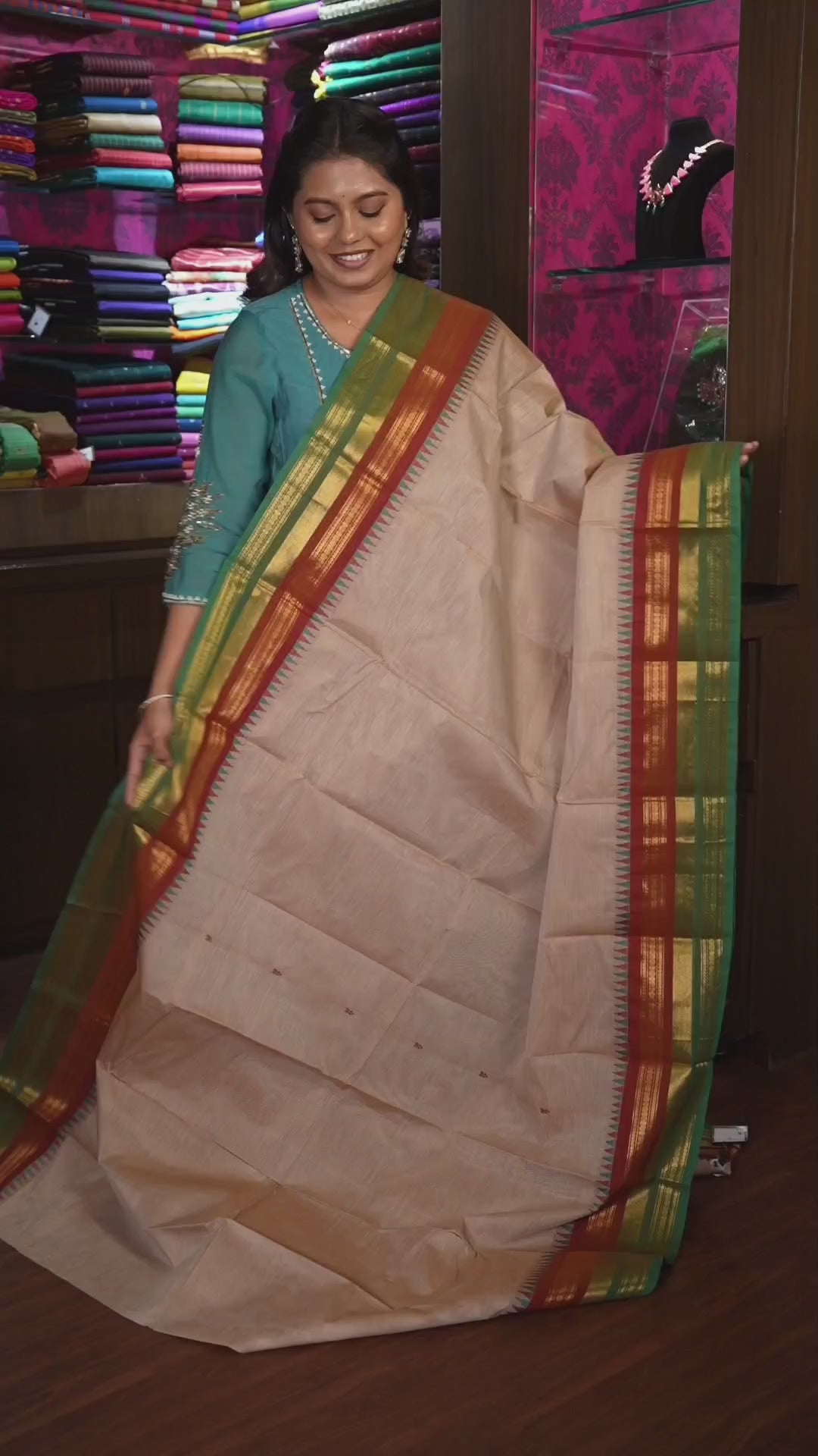 Light Brown Kanchi Cotton Saree