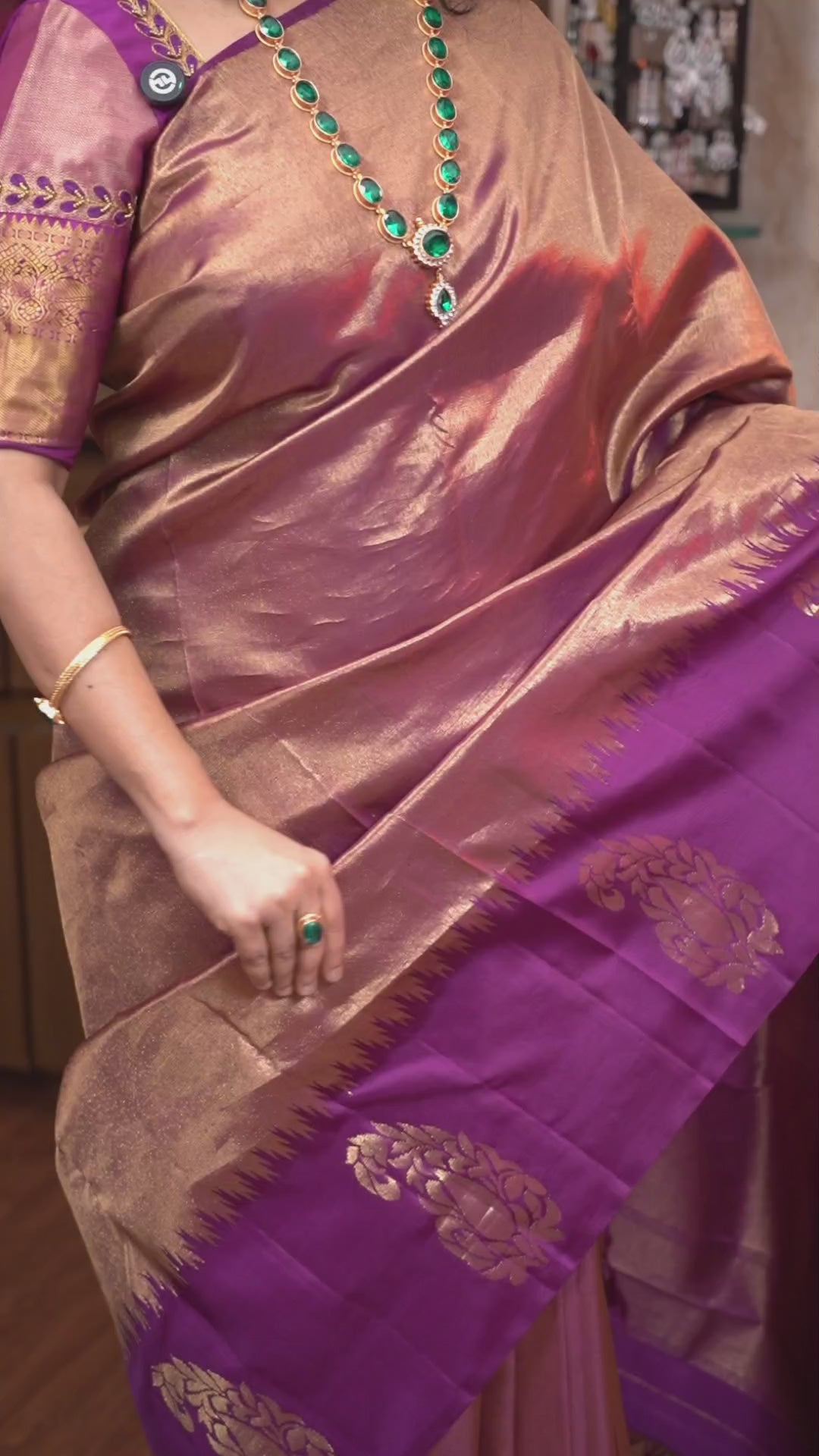 Deep Wine Tissue Pure Kanchivarm Silk Saree