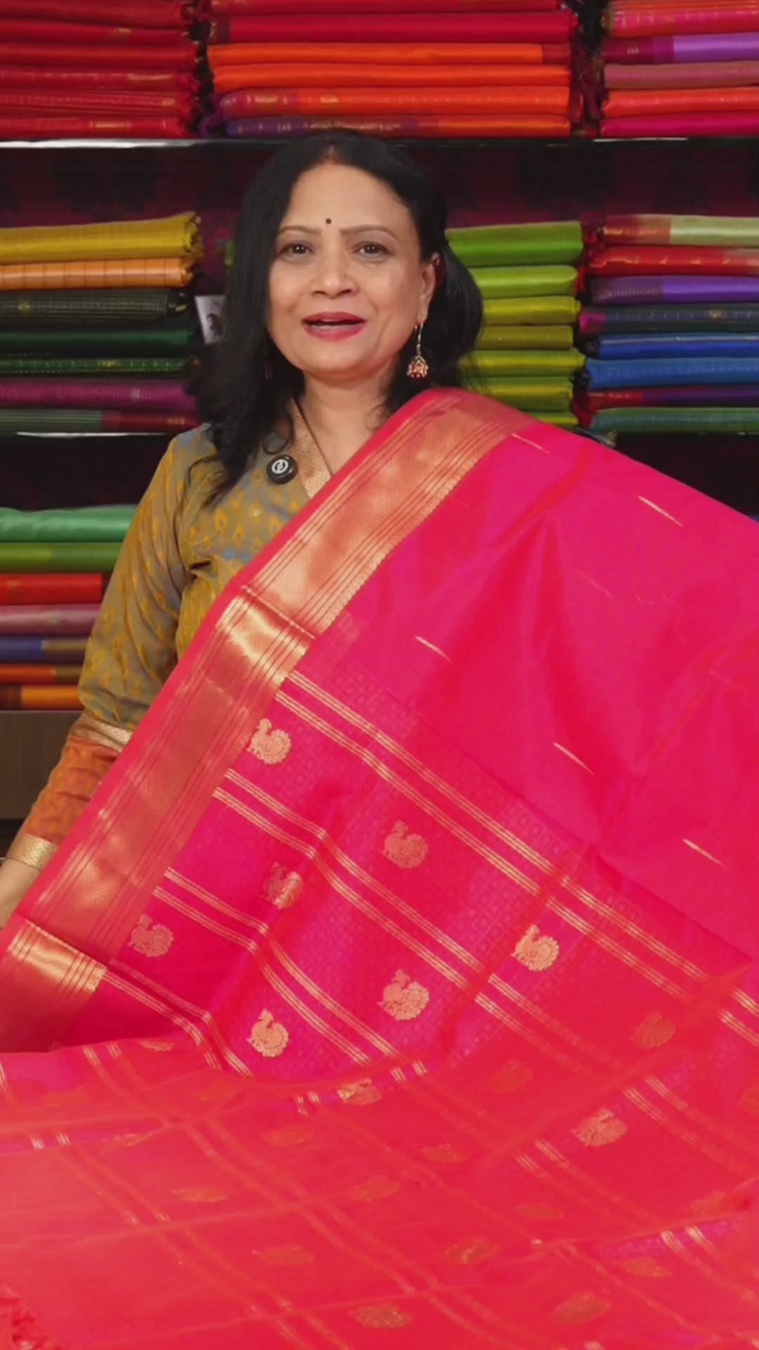 Magenta Pink Chettinad Silk Cotton Saree