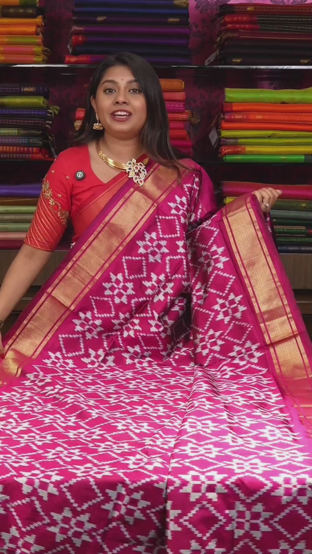 Burgundy Pochampally Silk Saree