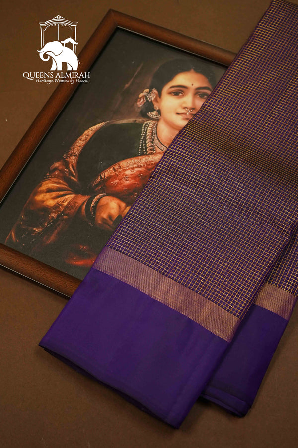 PURPLE HAZE PURE KANCHIVARAM SILK SAREE - Queens Jewel Emporium