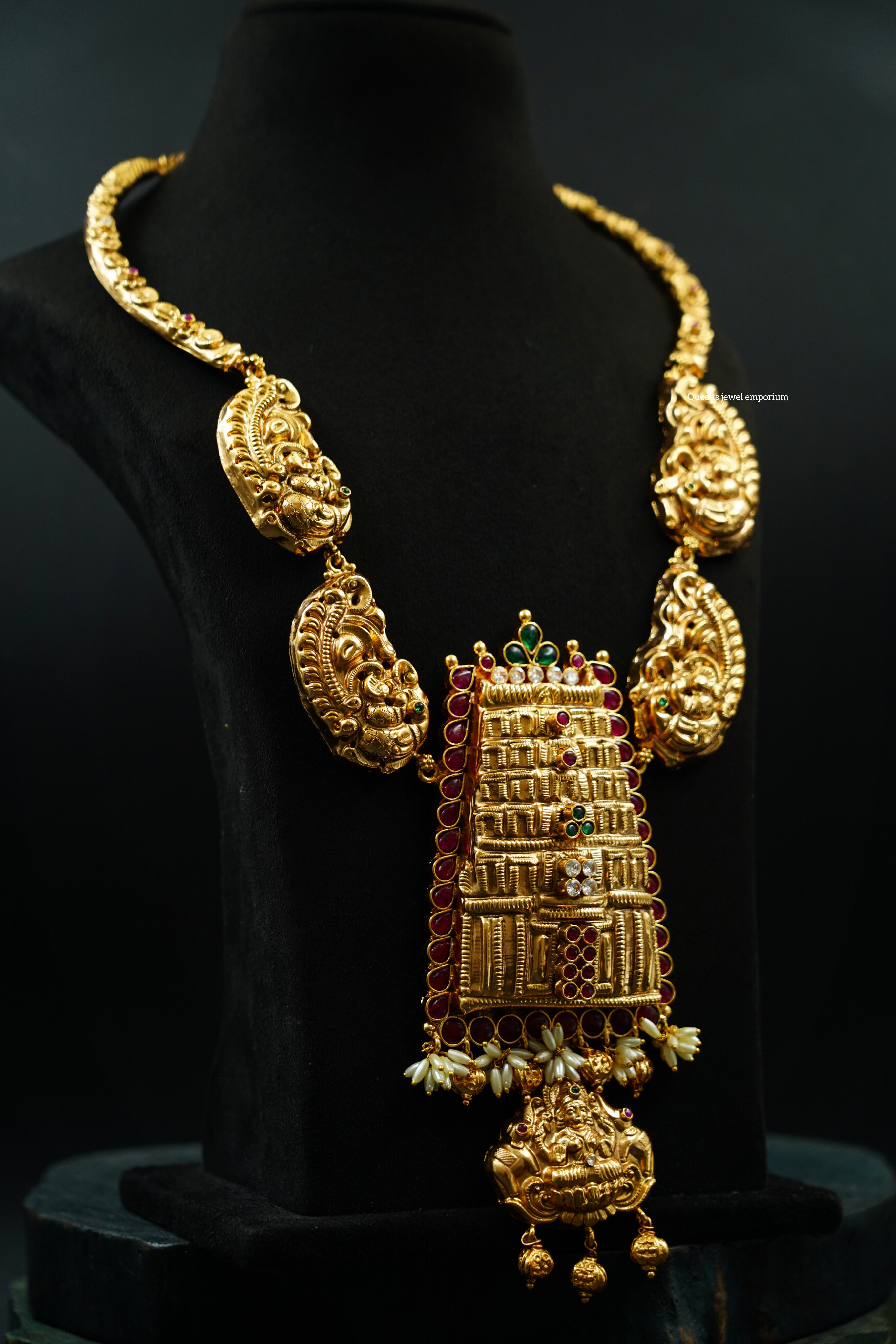 Rice pearl hanging haram-Gold ball pendant hanging