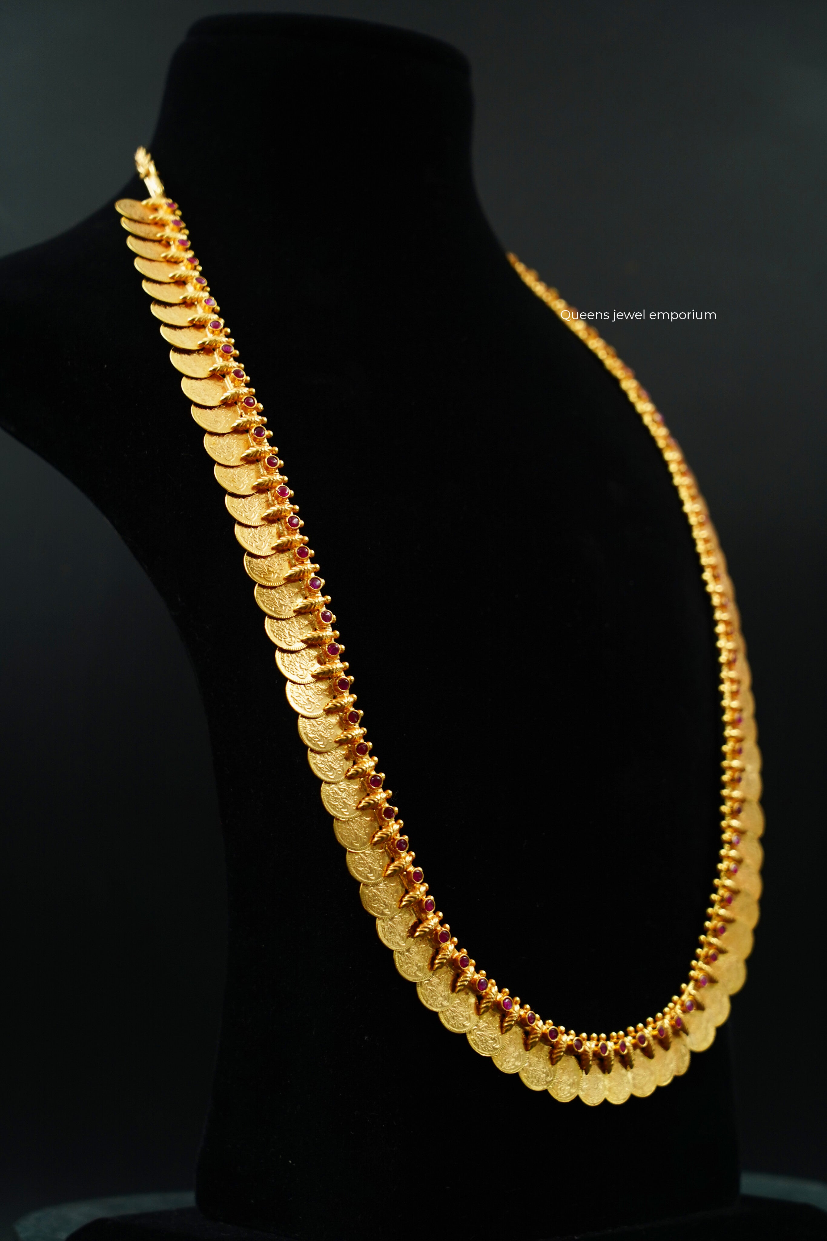 Heritage kasu malai jewellery-South indian kemp kasumala