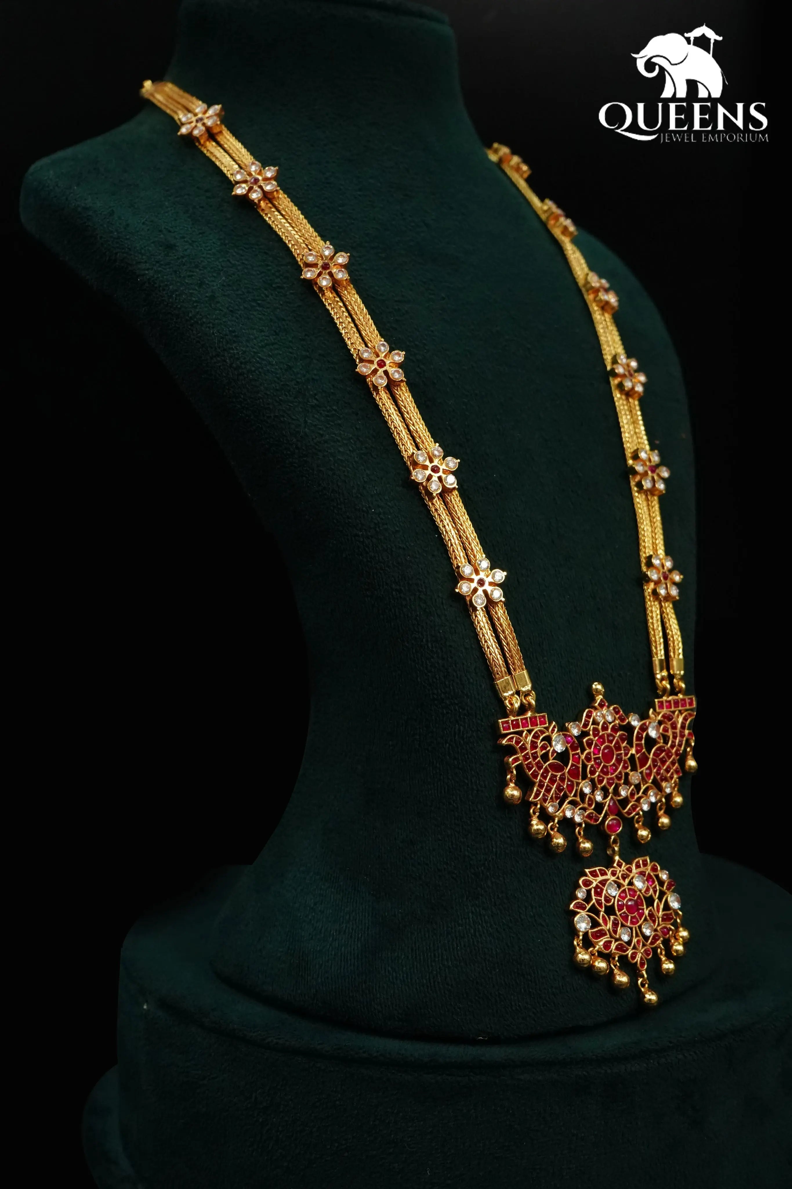 Floral motif jewellery-Zircon stone jewellery