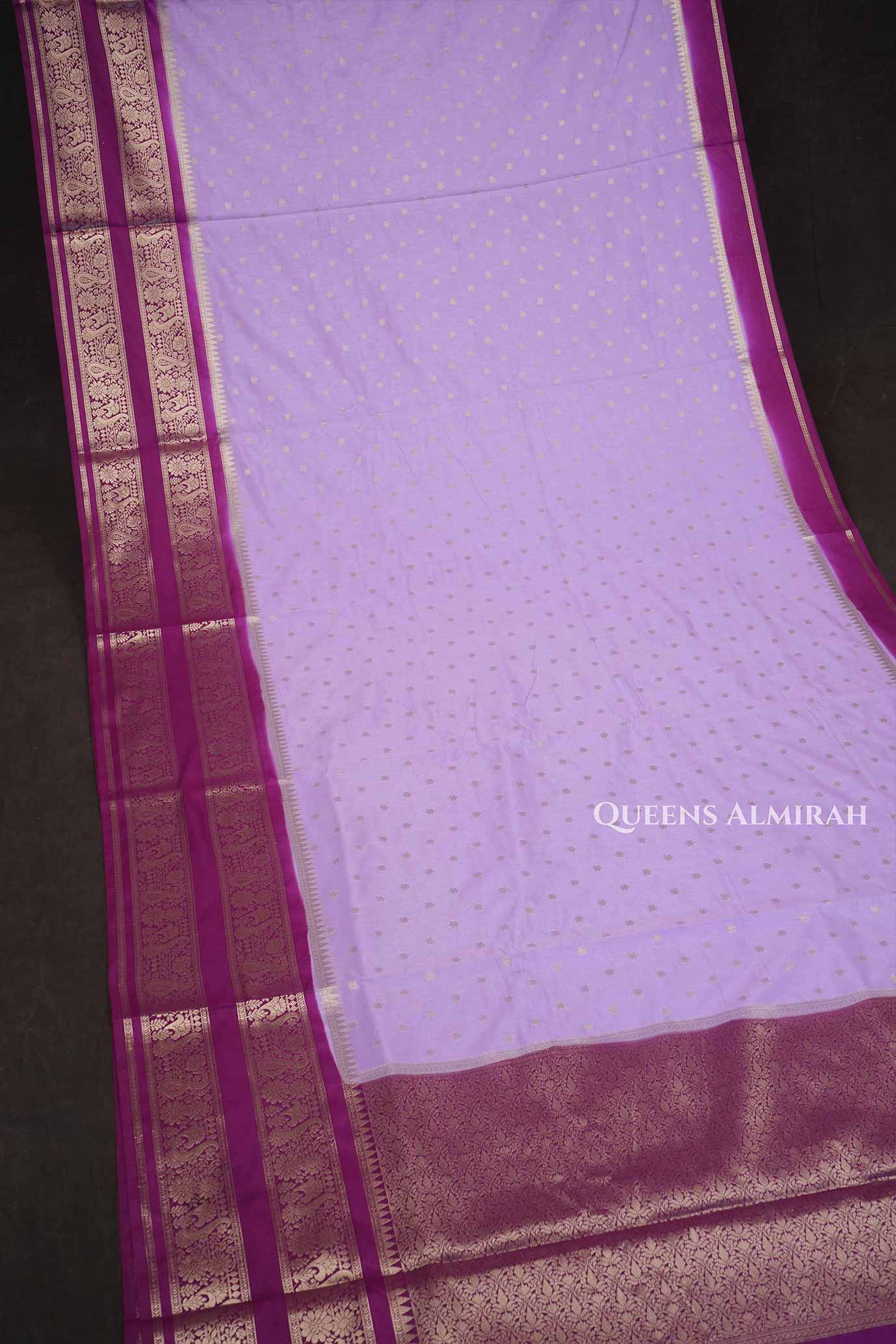 Rose Milk Pink With Dark Pink Semi Banarasi Katan soft Silk Saree