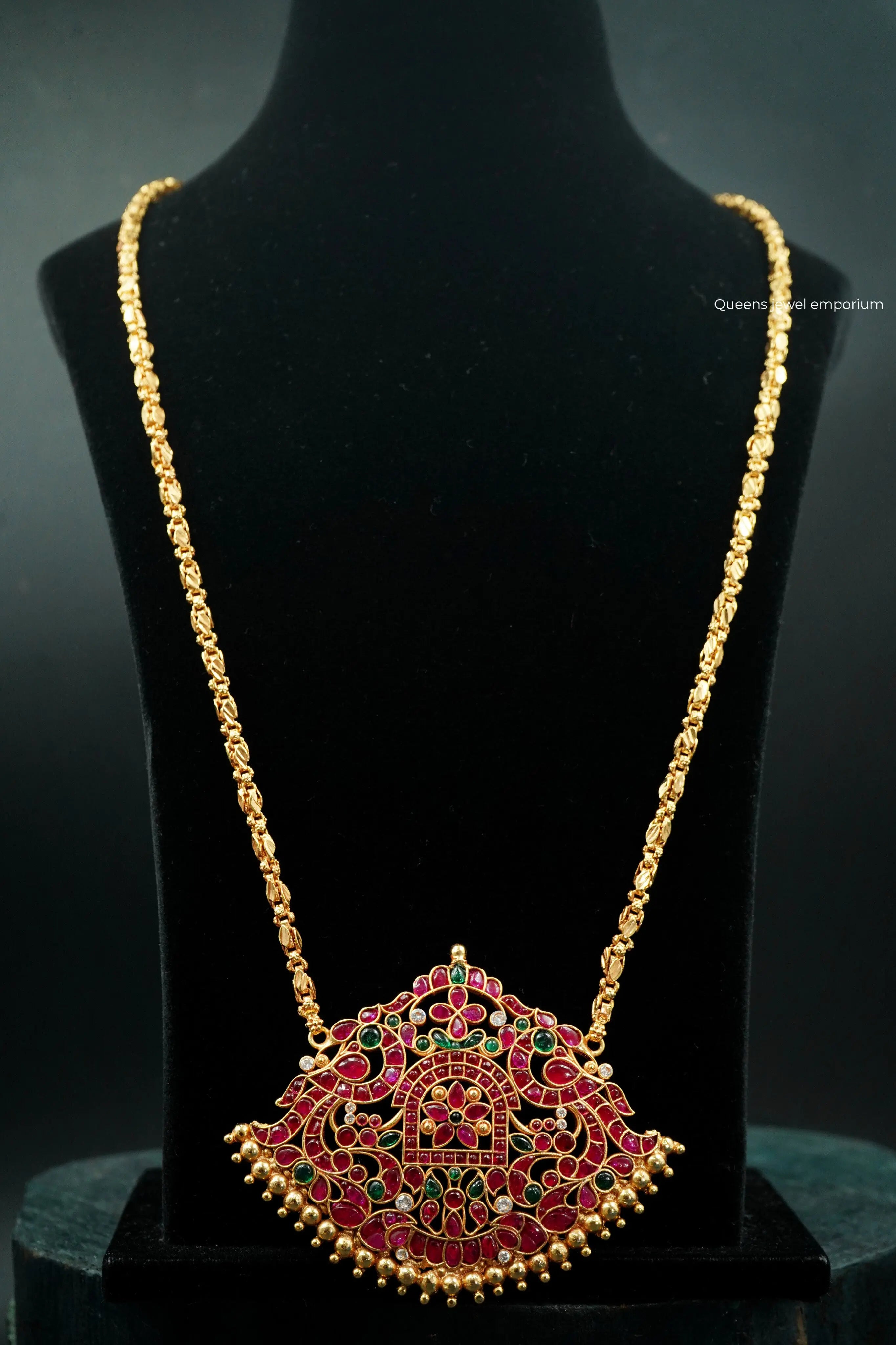 Peacock motif haram-Long chain 