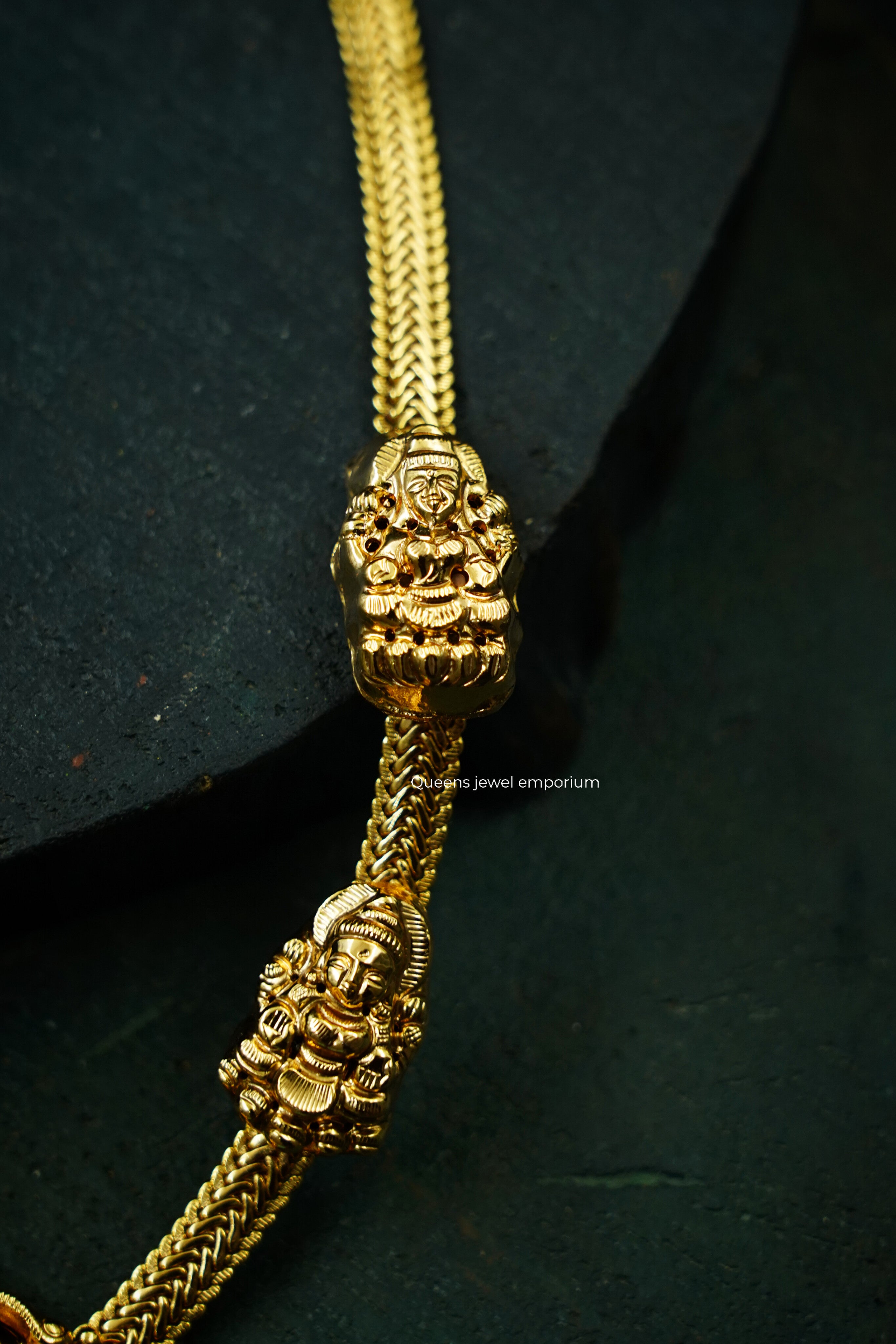 Fusion temple jewellery necklace-Gold plated designer stone jewellery