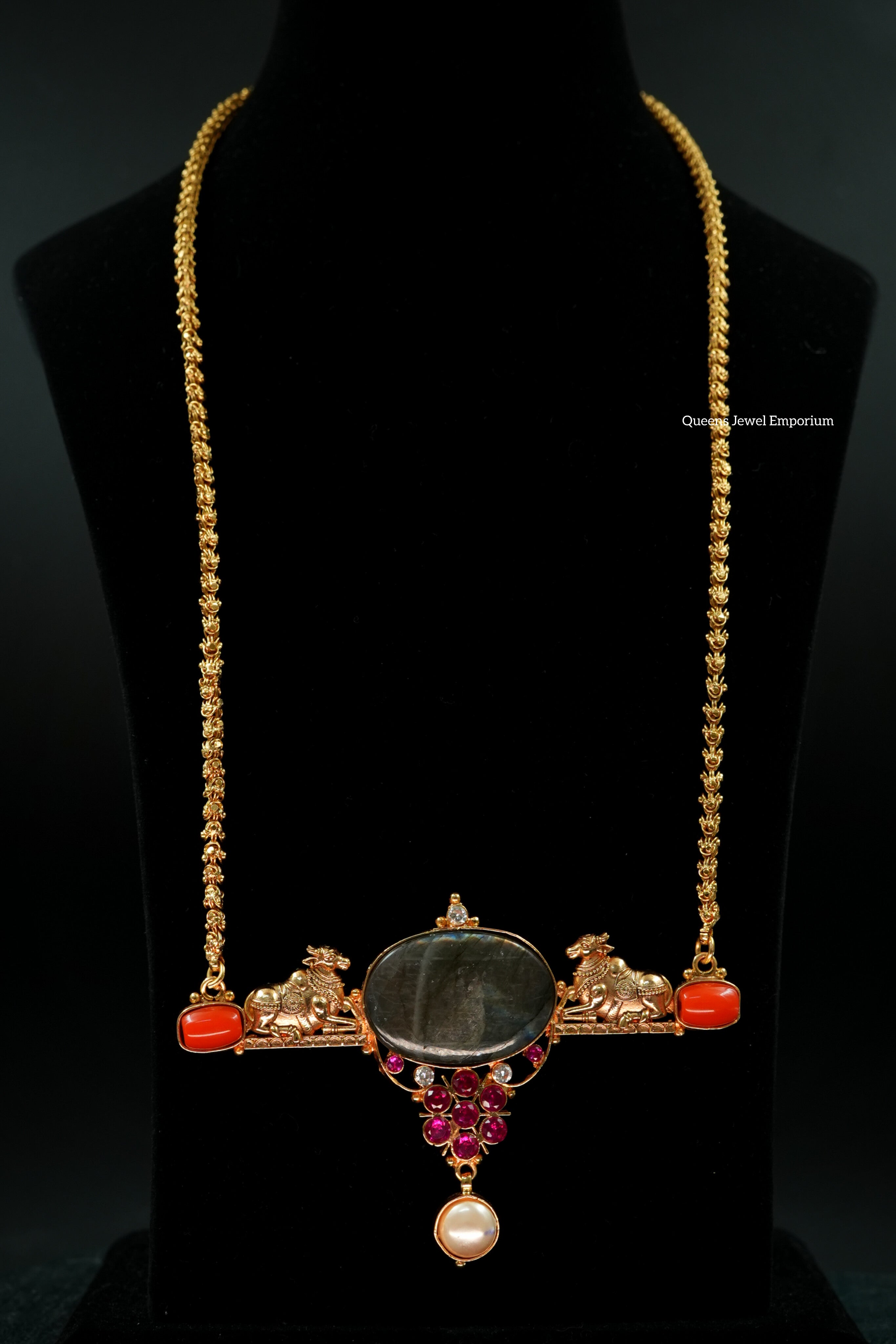 Nagas cow motif-Coral stone haram