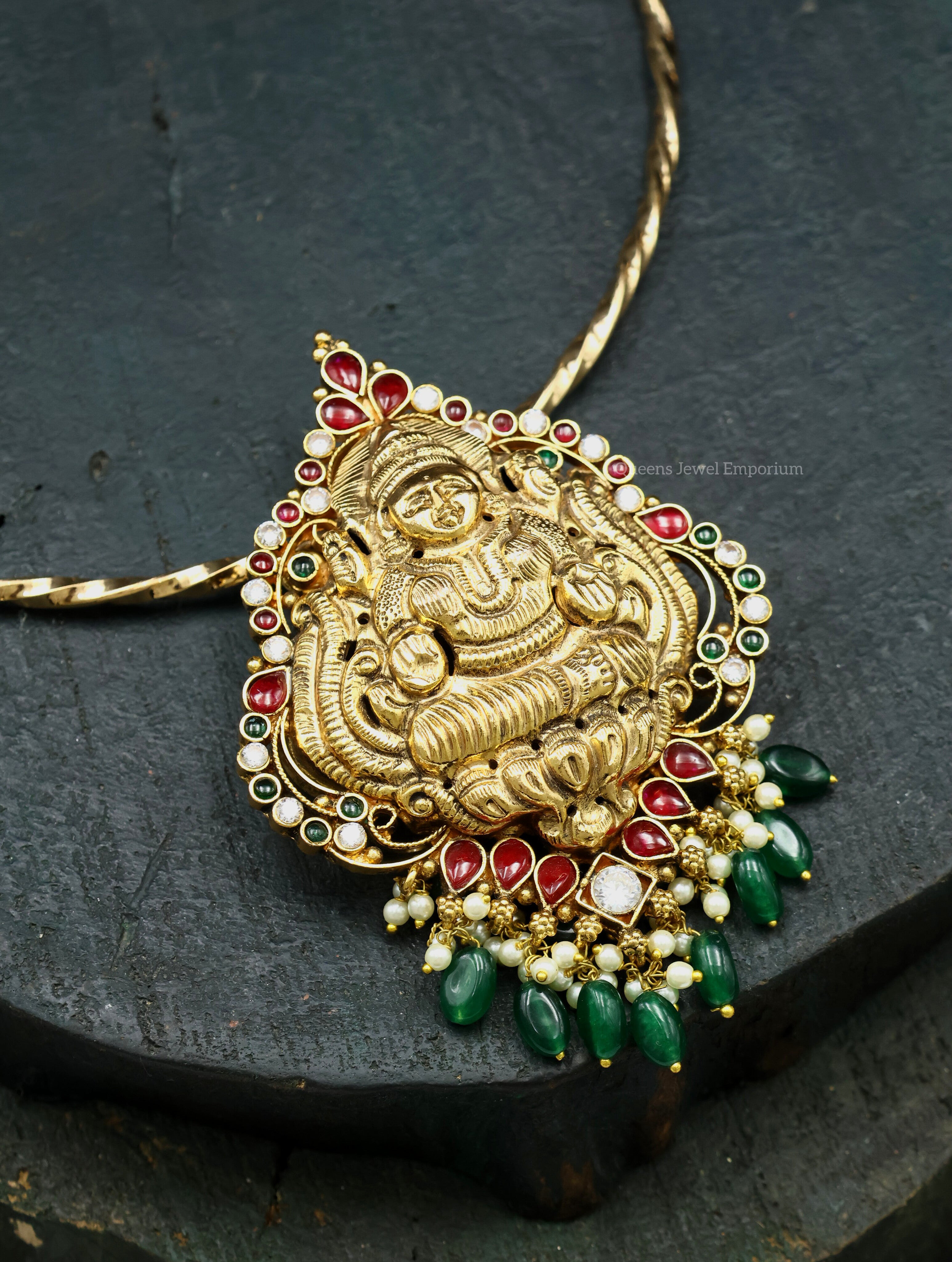 South indian lakshmi pendant-Traditional temple jewellery pendant