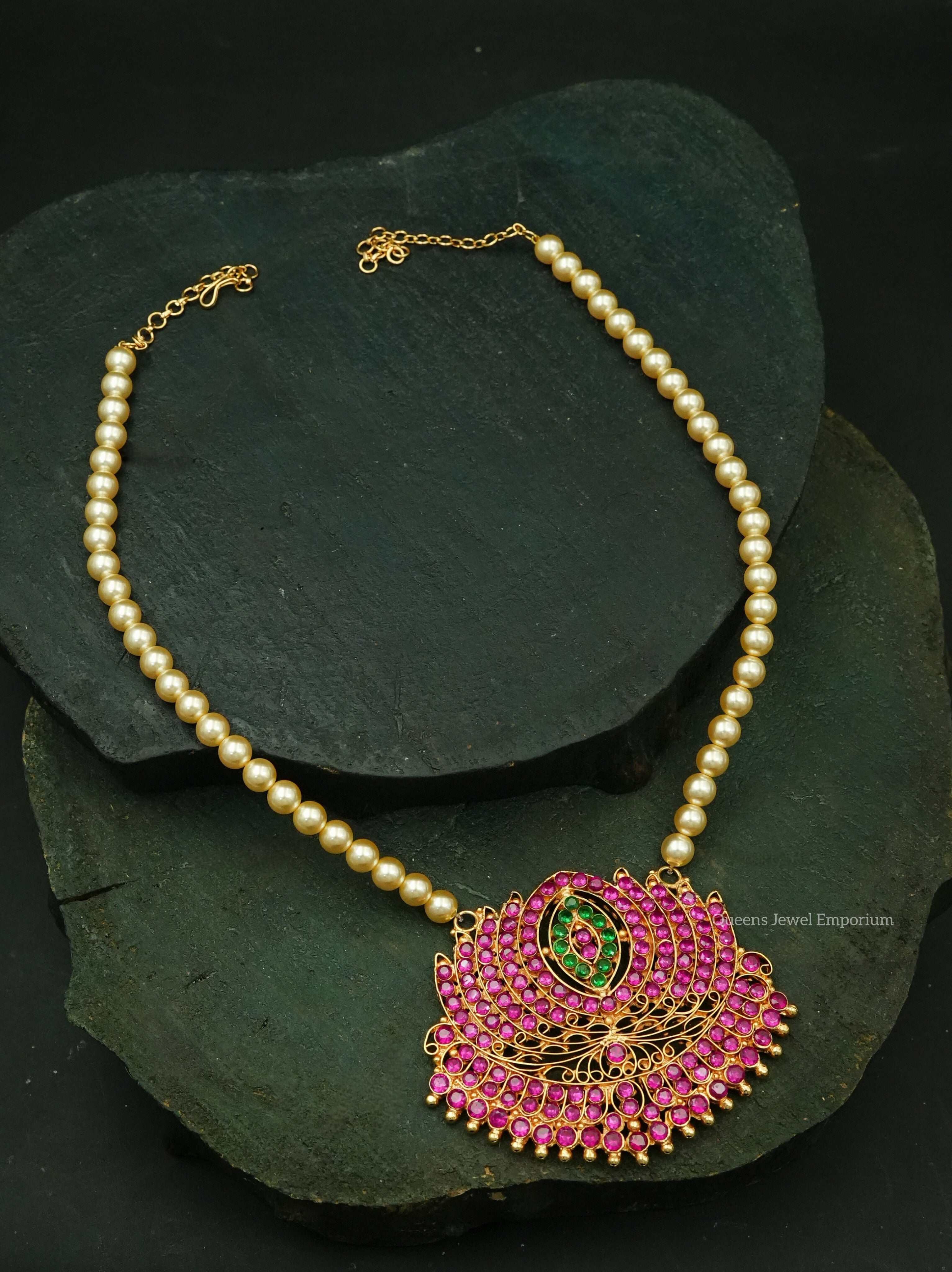 Pearl haram for silk sarees-Ethnic pearl jewellery