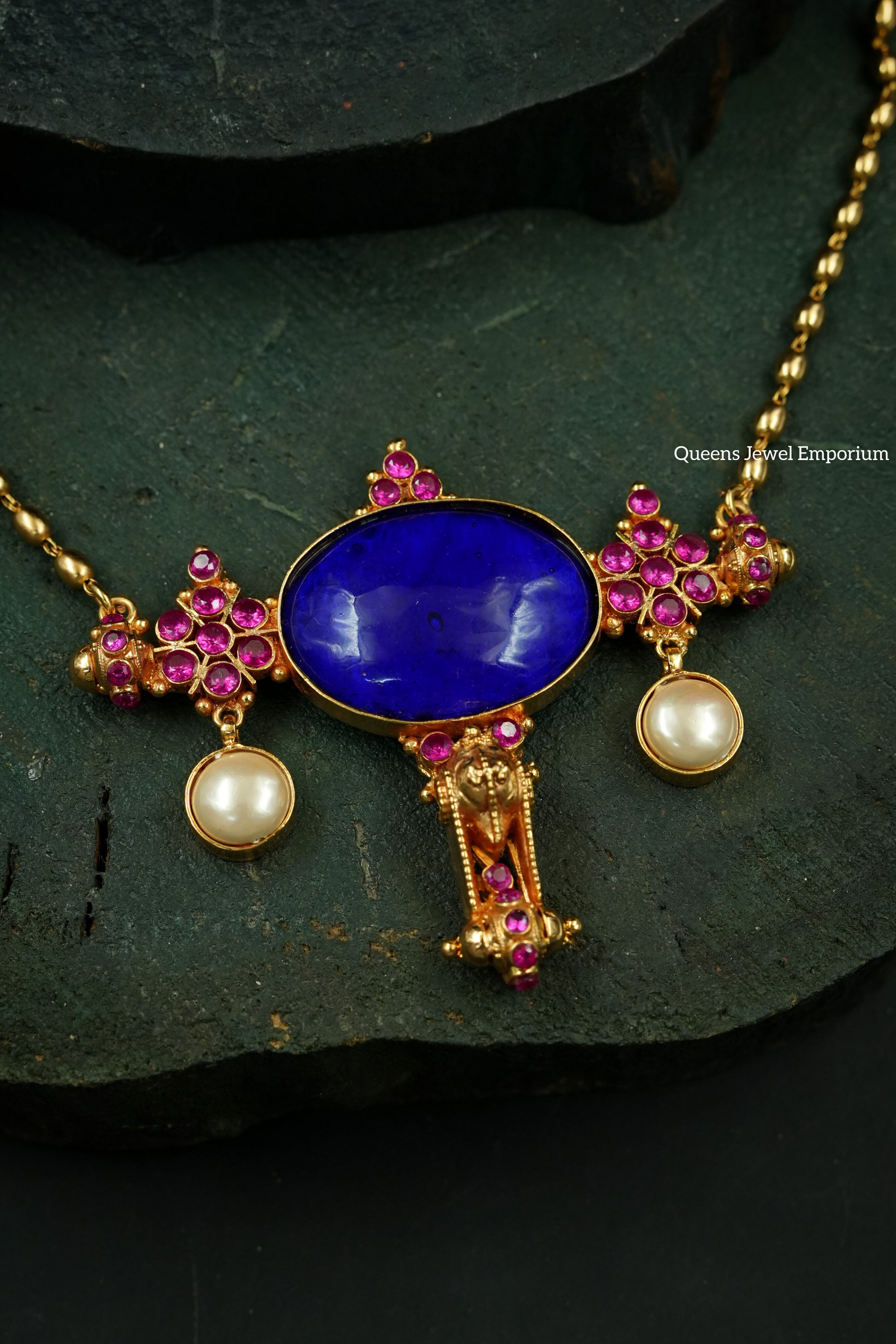 Blue onyx stone jewellery-Balaji pink stone jewellery