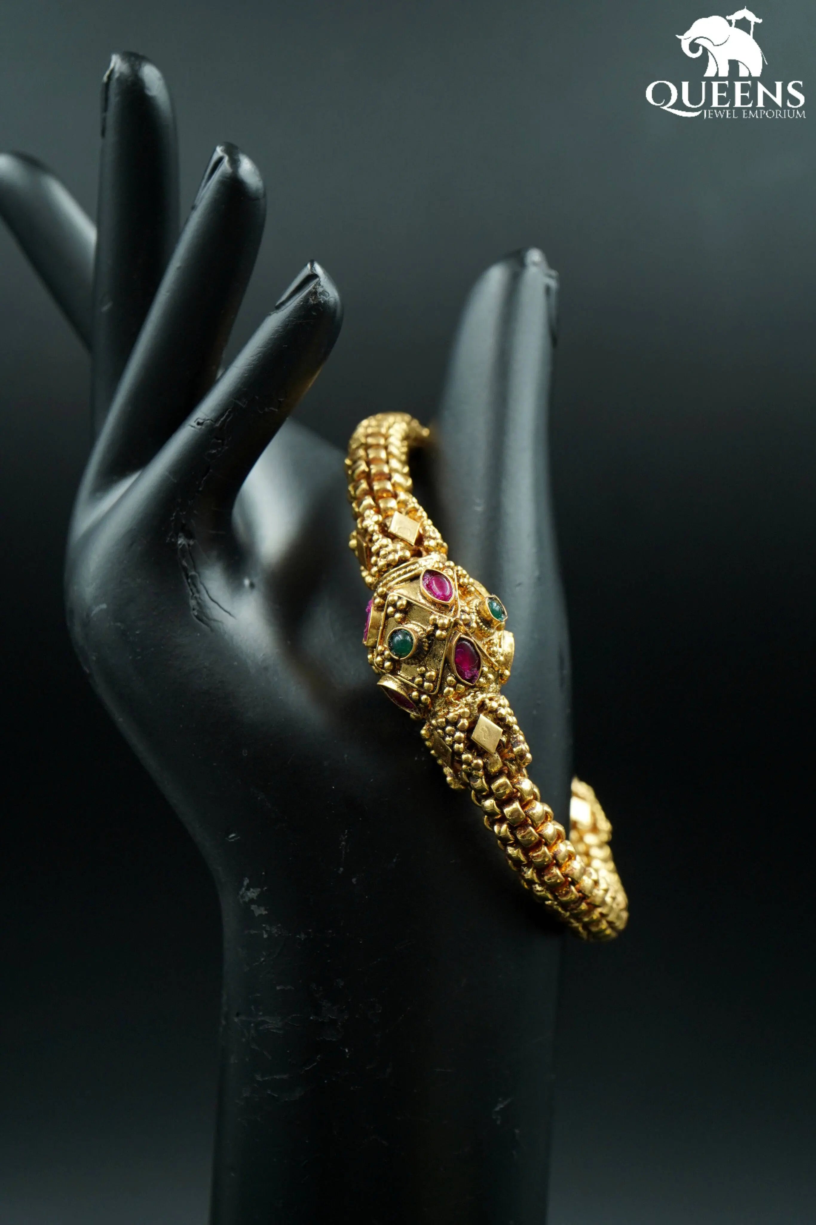 Nagas design bangle-Classic gold plated nagas kada