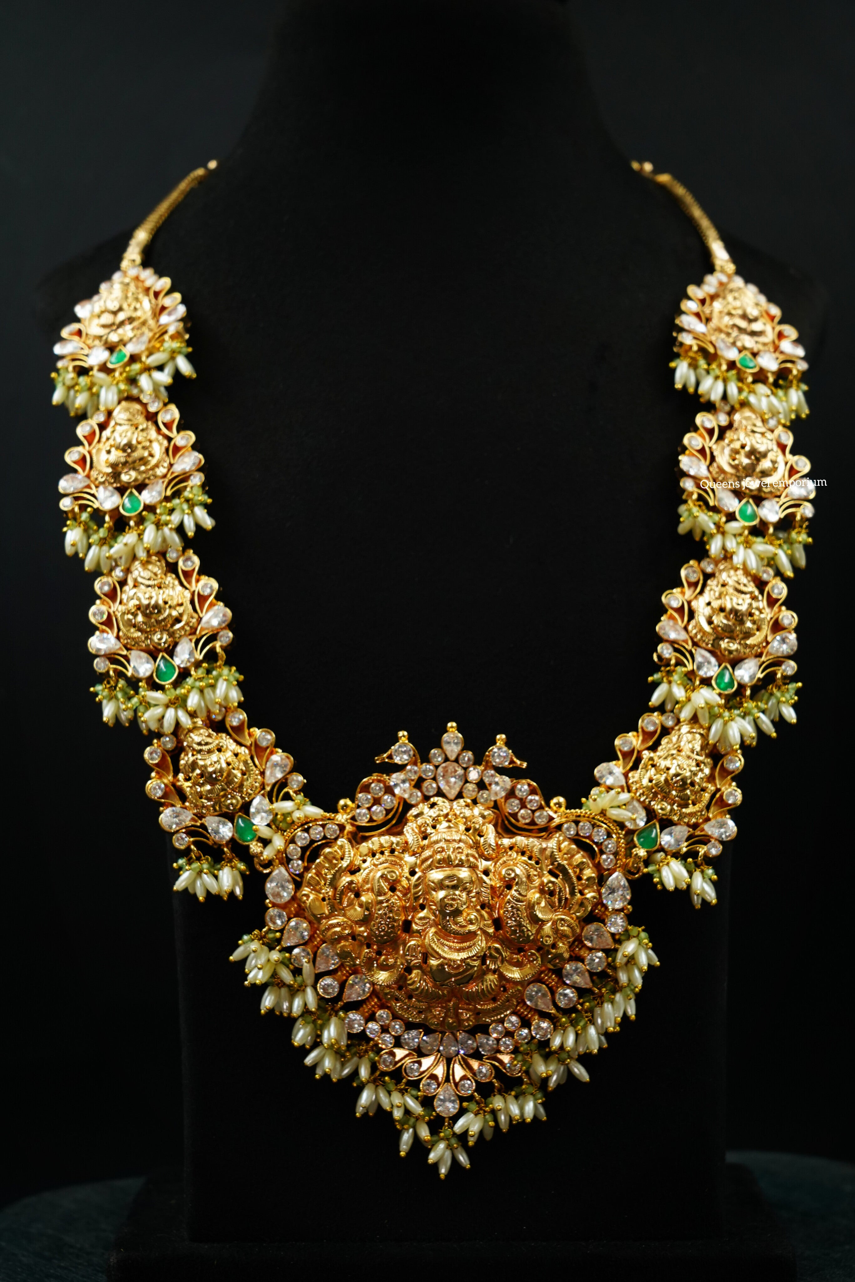 Traditional vinayaga bridal haram-Grand rice pearl haram