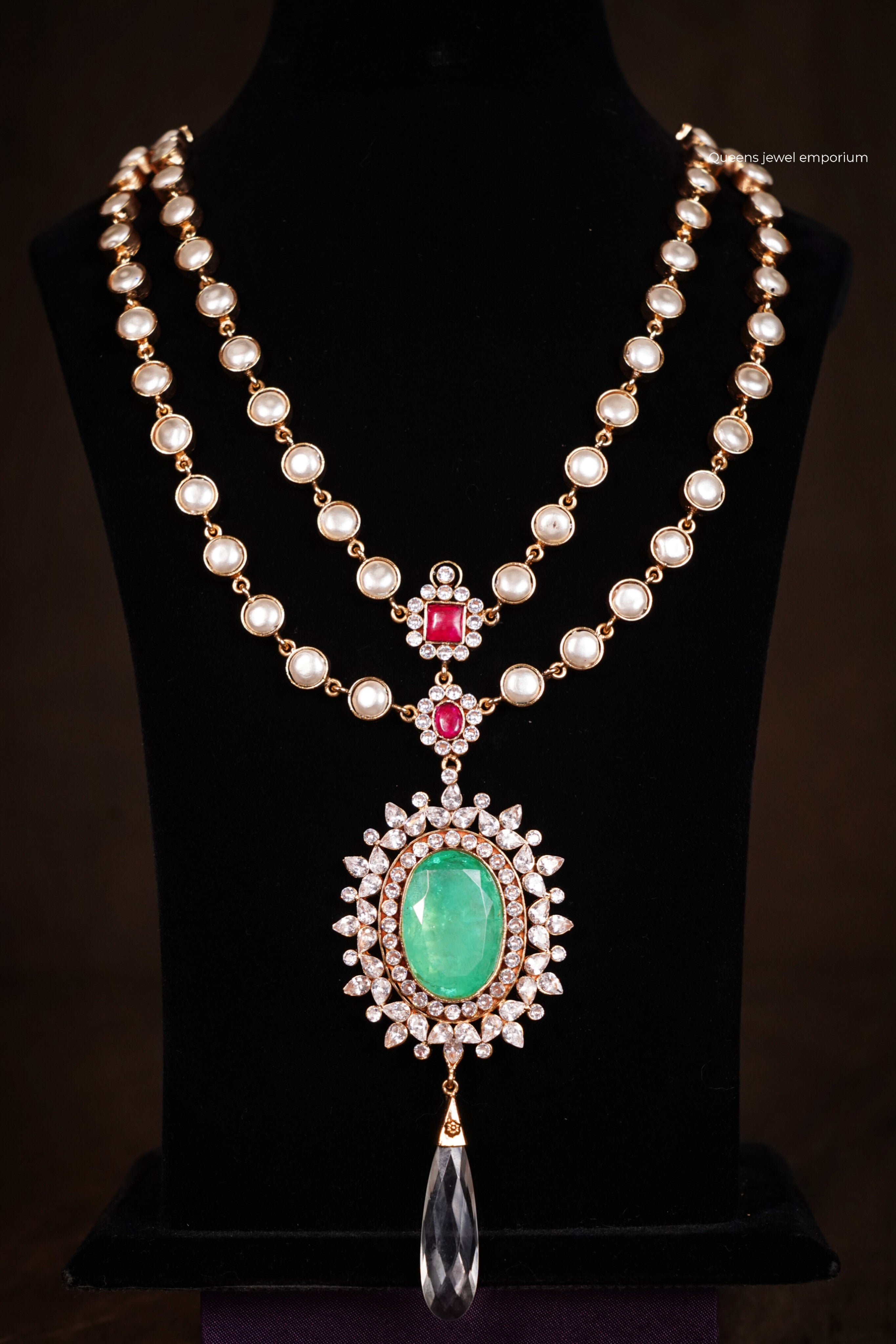 Layered haram-Crystal hangings pendant