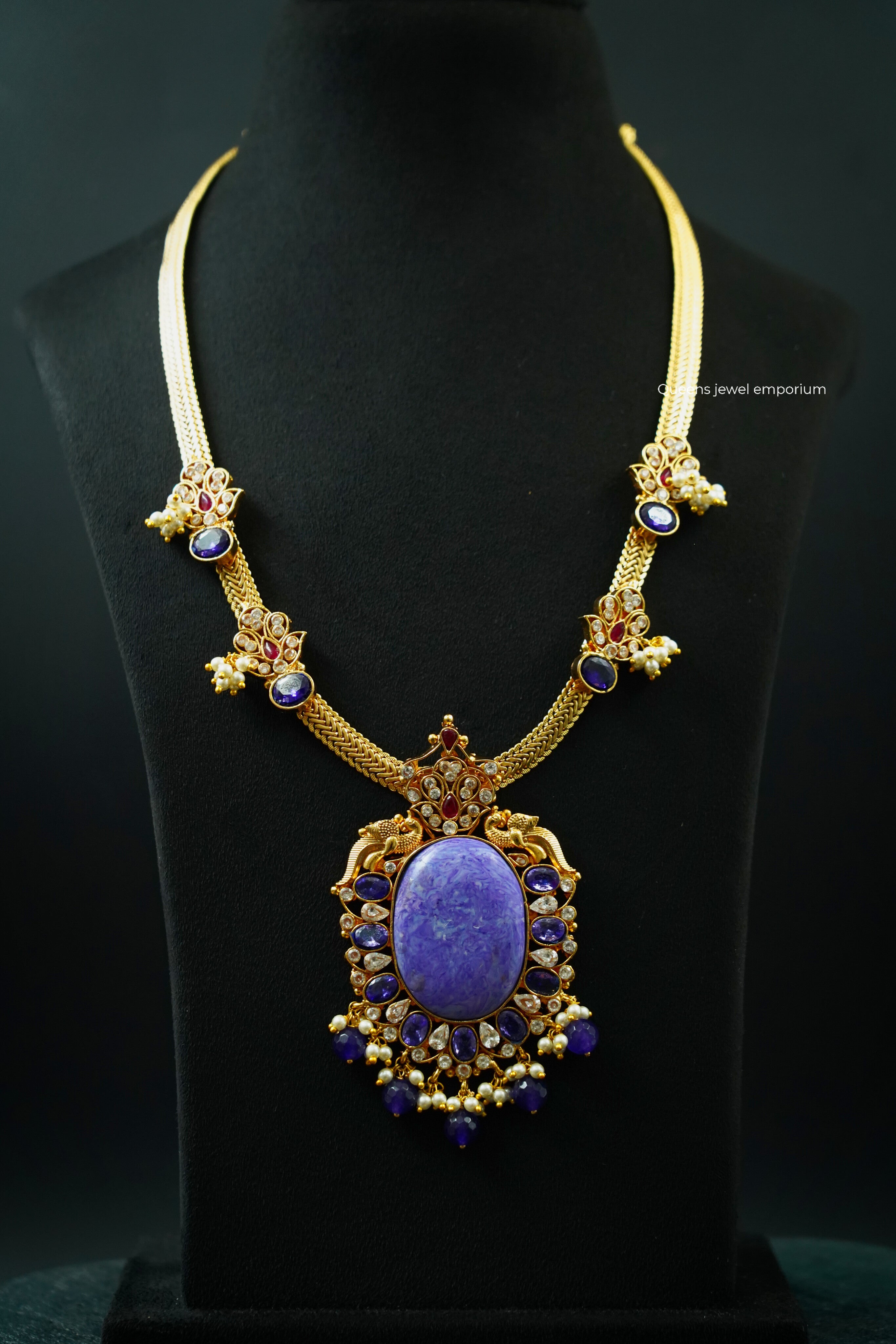 Trending purple stone necklace-Unique violet zircon jewellery