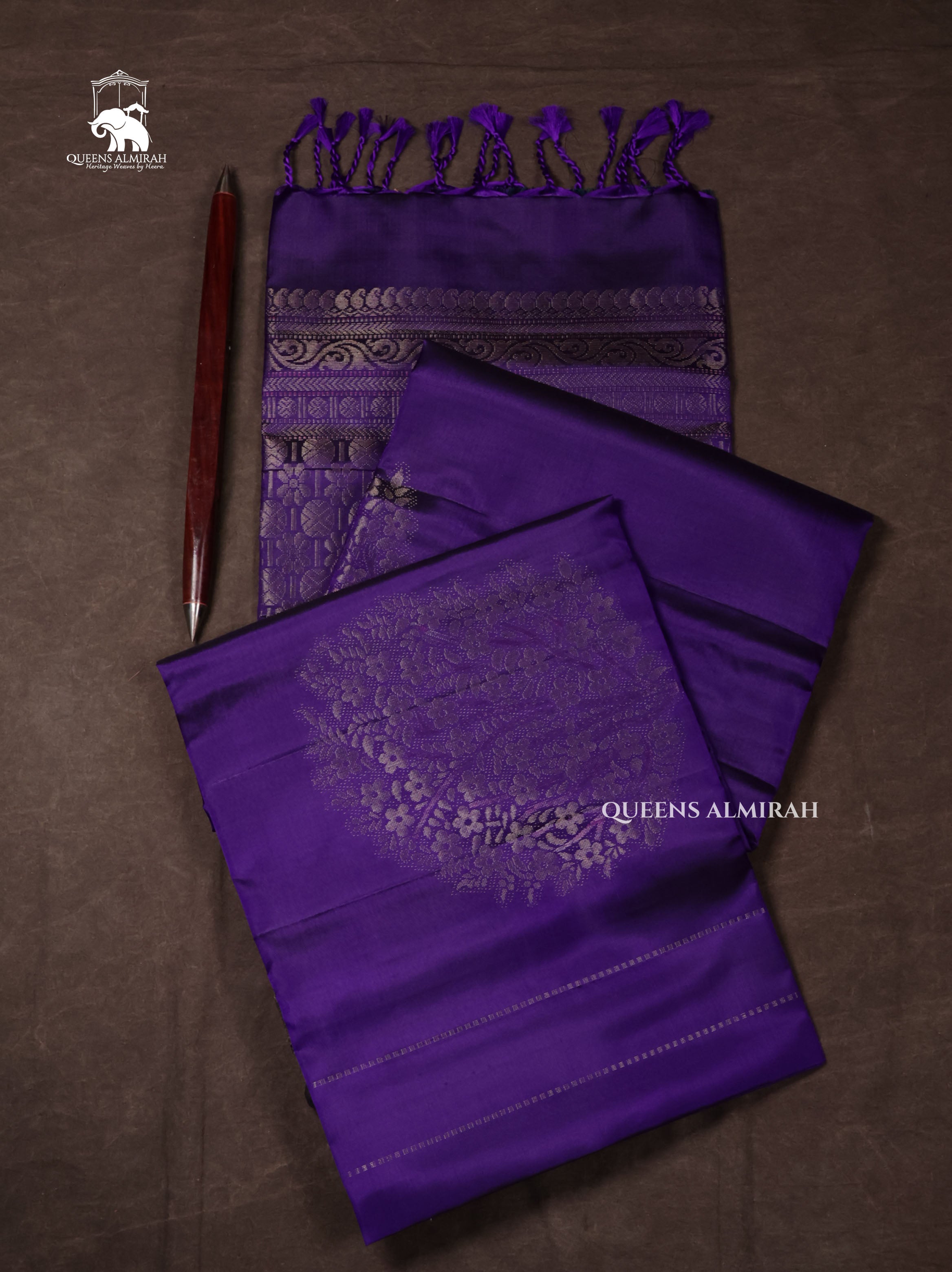 Violet Pure Soft Silk Saree