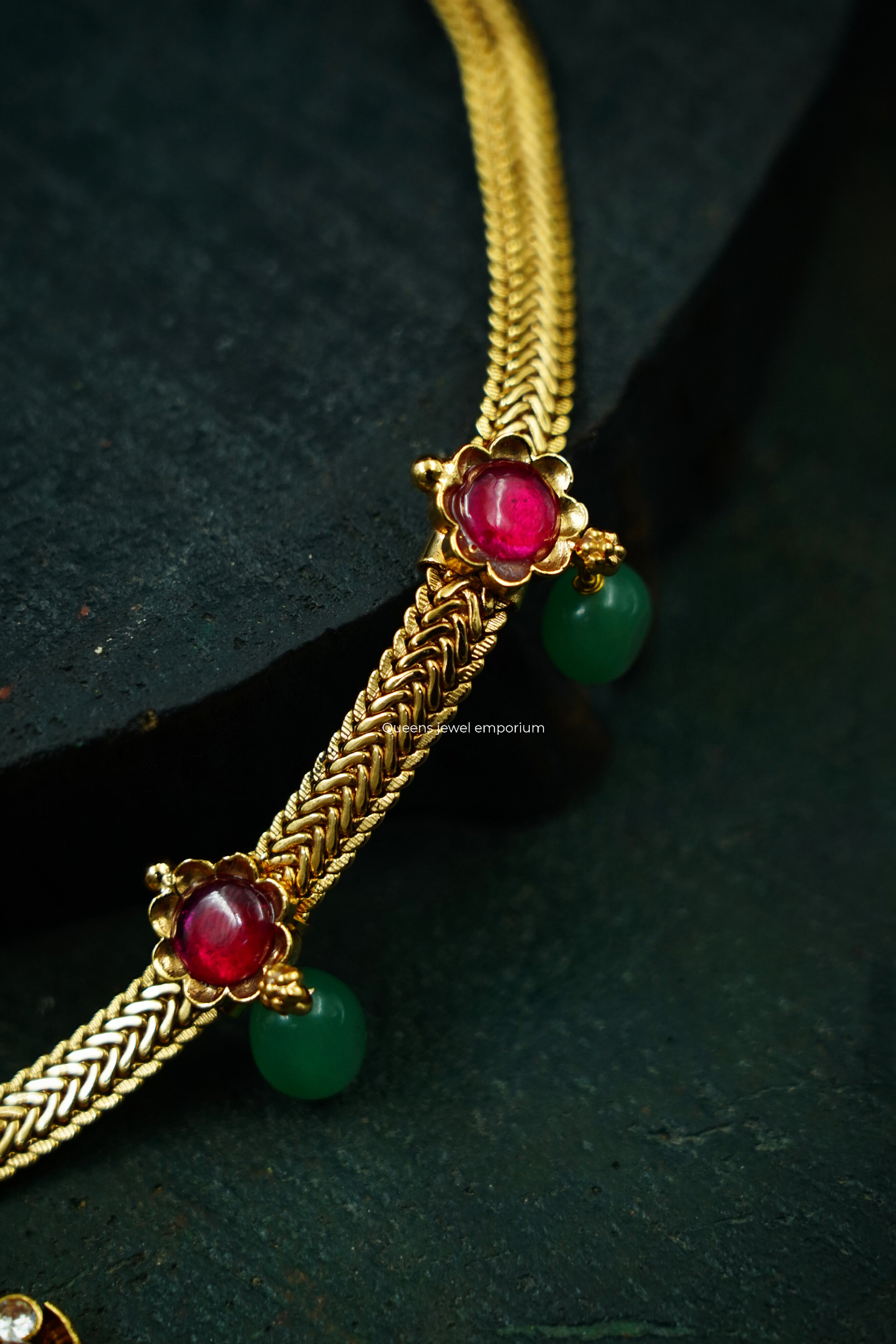 Rainbow stone floral necklace-White zircon stone necklace