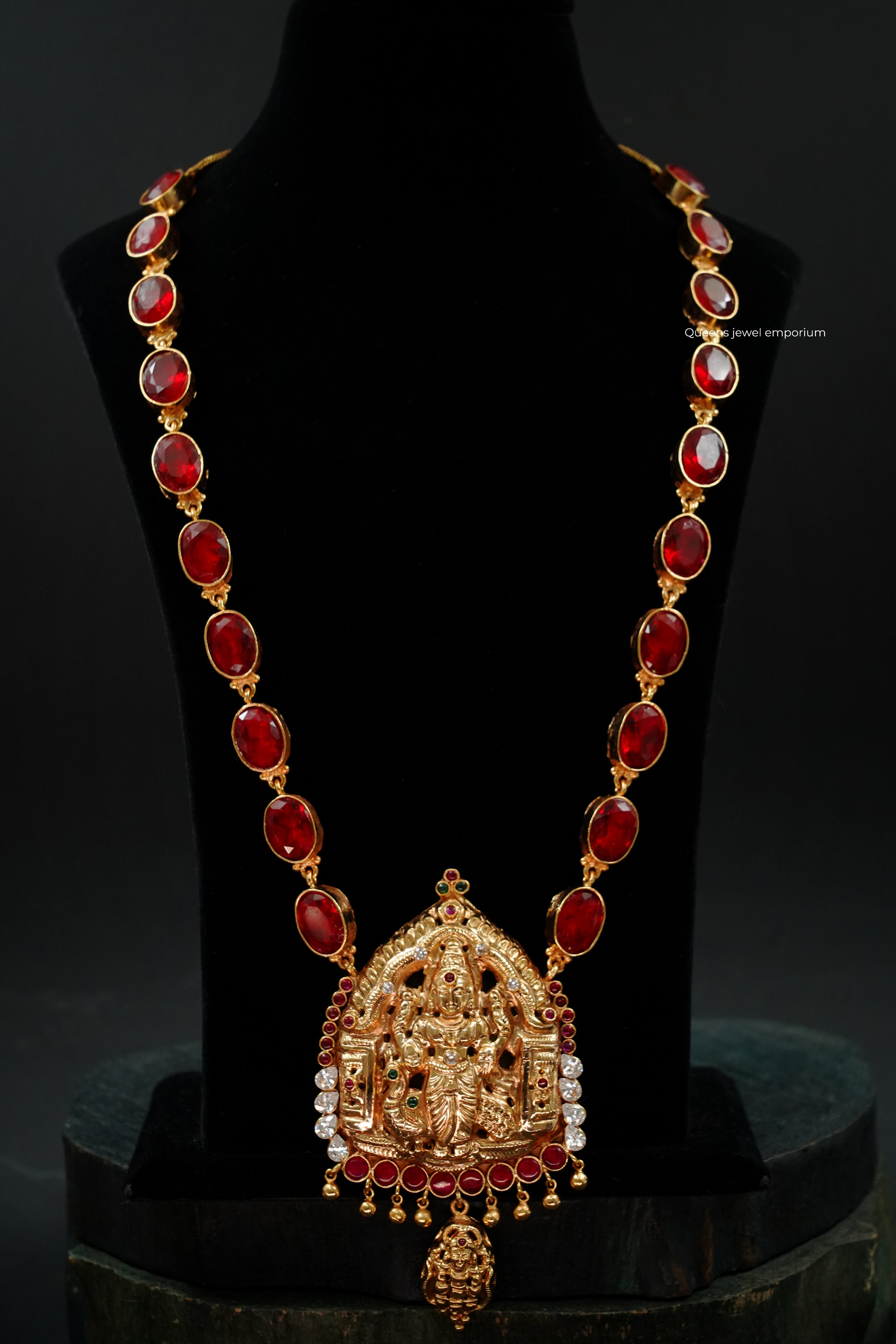 Divine heritage pendant haram-Traditional red stone haram