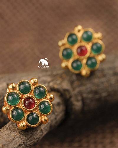 GREEN KEMP STUDS - Queens Jewel Emporium
