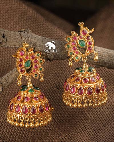 HAMSA KEMP JHUMKA - Queens Jewel Emporium