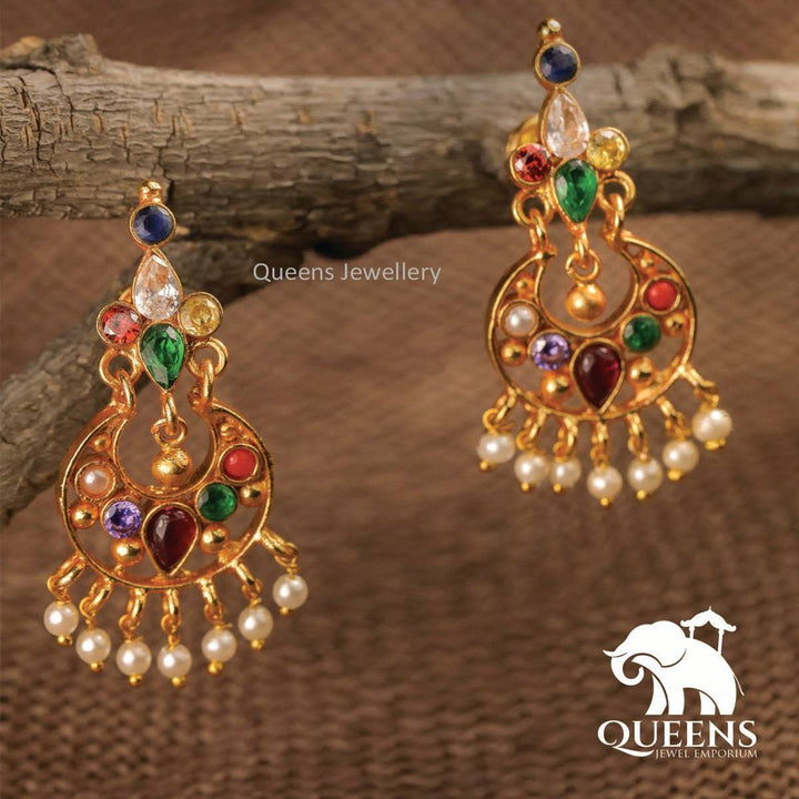 MULTI STONE CHANDH BALLI - Queens Jewel Emporium
