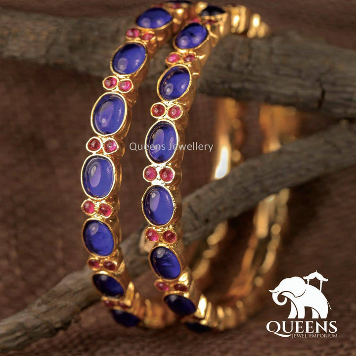 BLUE KEMP BANGLES - Queens Jewel Emporium