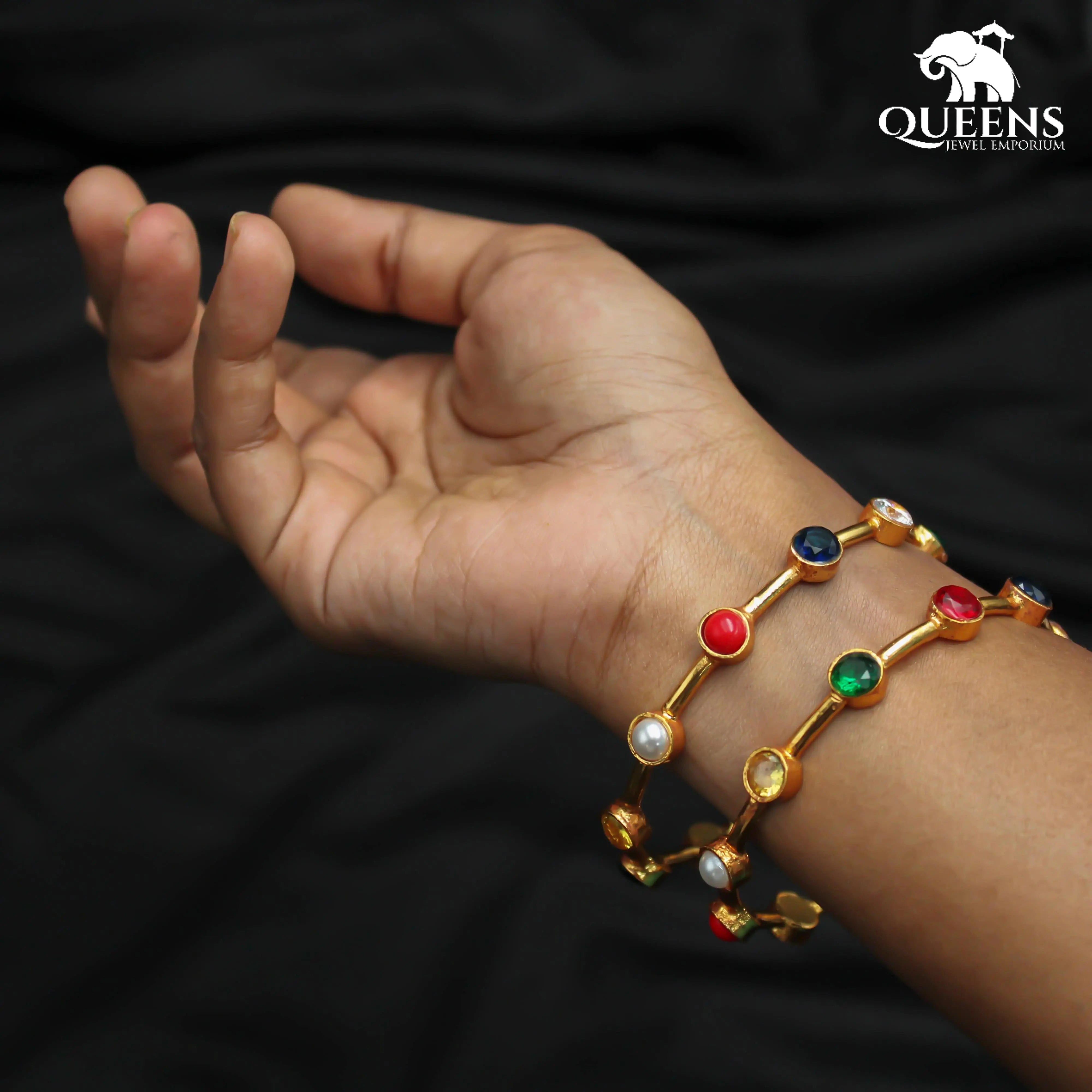 ARULMOZHI BANGLES - NAVARATNA - Queens Jewel Emporium