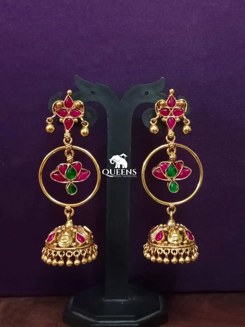 GOKILA KEMP JHUMKA - Queens Jewel Emporium