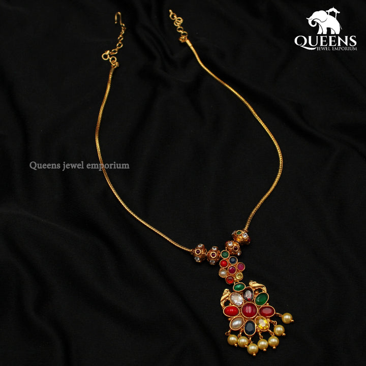 GAYATHRI NAVARATNA NECKLACE - Queens Jewel Emporium