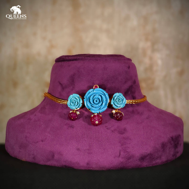 ROJA CHOKER - BLUE - Queens Jewel Emporium
