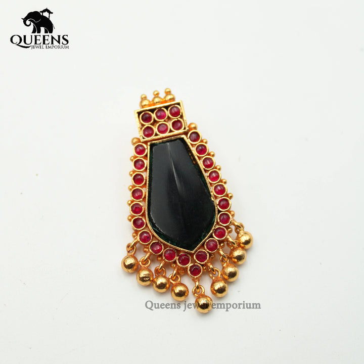 NAGAPADAM PENDANT - GREEN - Queens Jewel Emporium