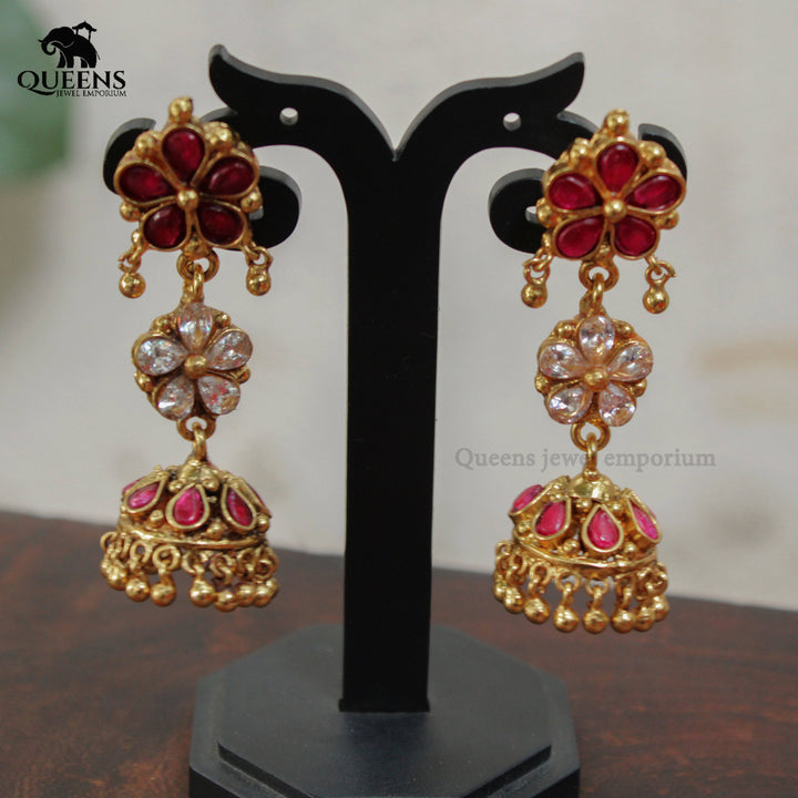 SHYLAJA ZIRCON JHUMKA - Queens Jewel Emporium