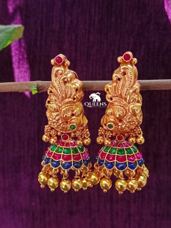 HEERA ANTIQUE NAGAS JHUMKA - Queens Jewel Emporium