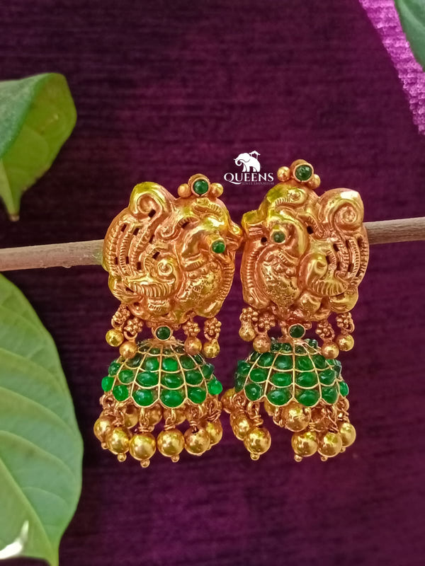 ANJANA ANTIQUE NAHAAS JHUMKA - Queens Jewel Emporium