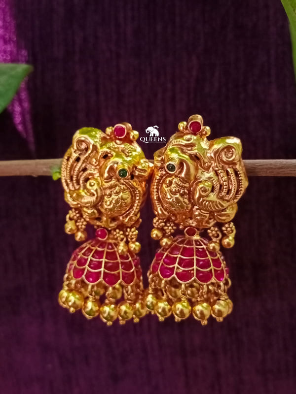 MAALICA ANTIQUE NAGAS JHUMKA - Queens Jewel Emporium