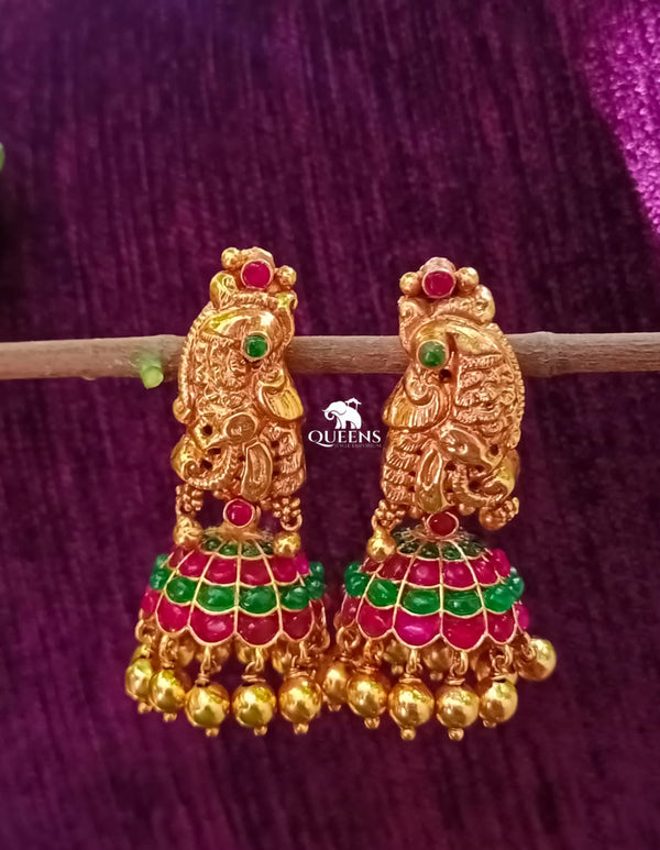 SANTHINI ANTIQUE NAGAS JHUMKA - Queens Jewel Emporium