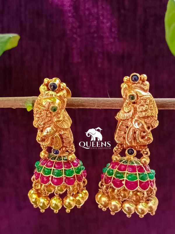 MEGHANA ANTIQUE NAGAS JHUMKA - Queens Jewel Emporium
