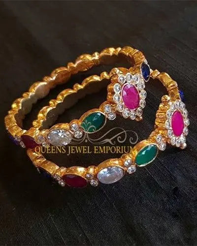 KANKAN NAVARATNA BANGLES - Queens Jewel Emporium
