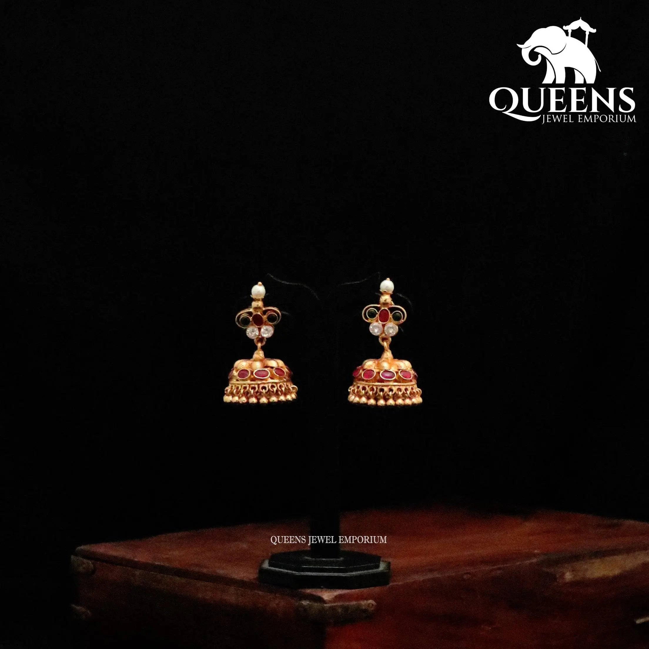 MATHU KEMP JHUMKA - Queens Jewel Emporium