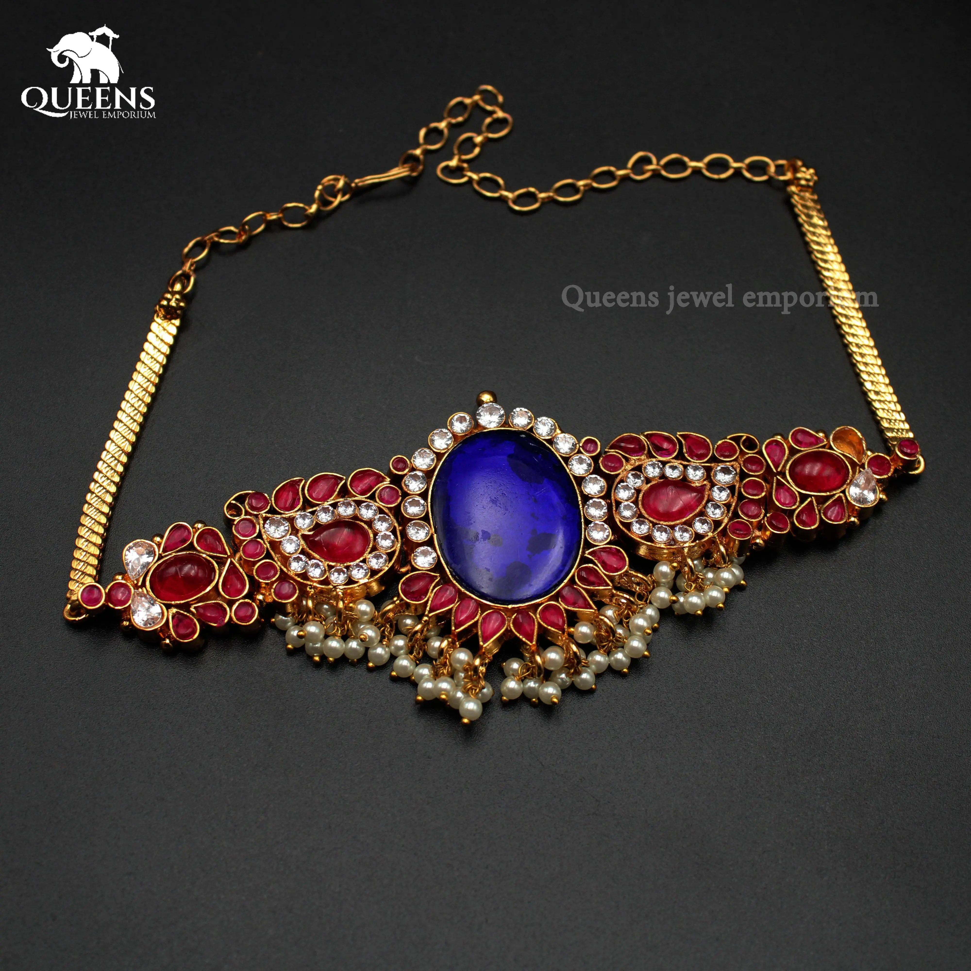 MOUNIKA BLUE CHOKER - Queens Jewel Emporium
